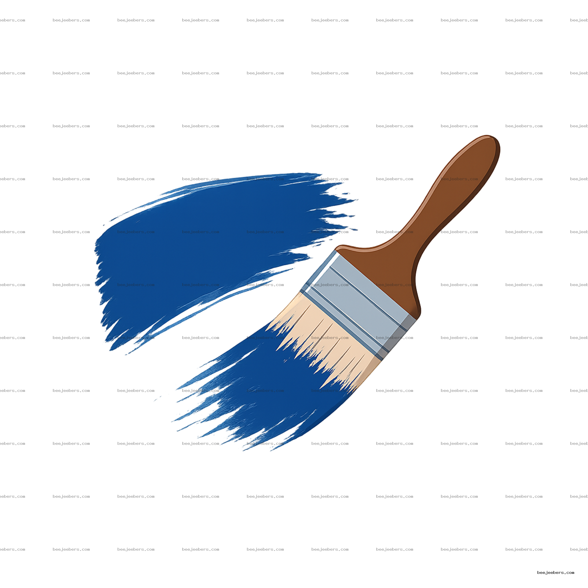 Clean vector paint brush making a blue paint stroke with transparent background
