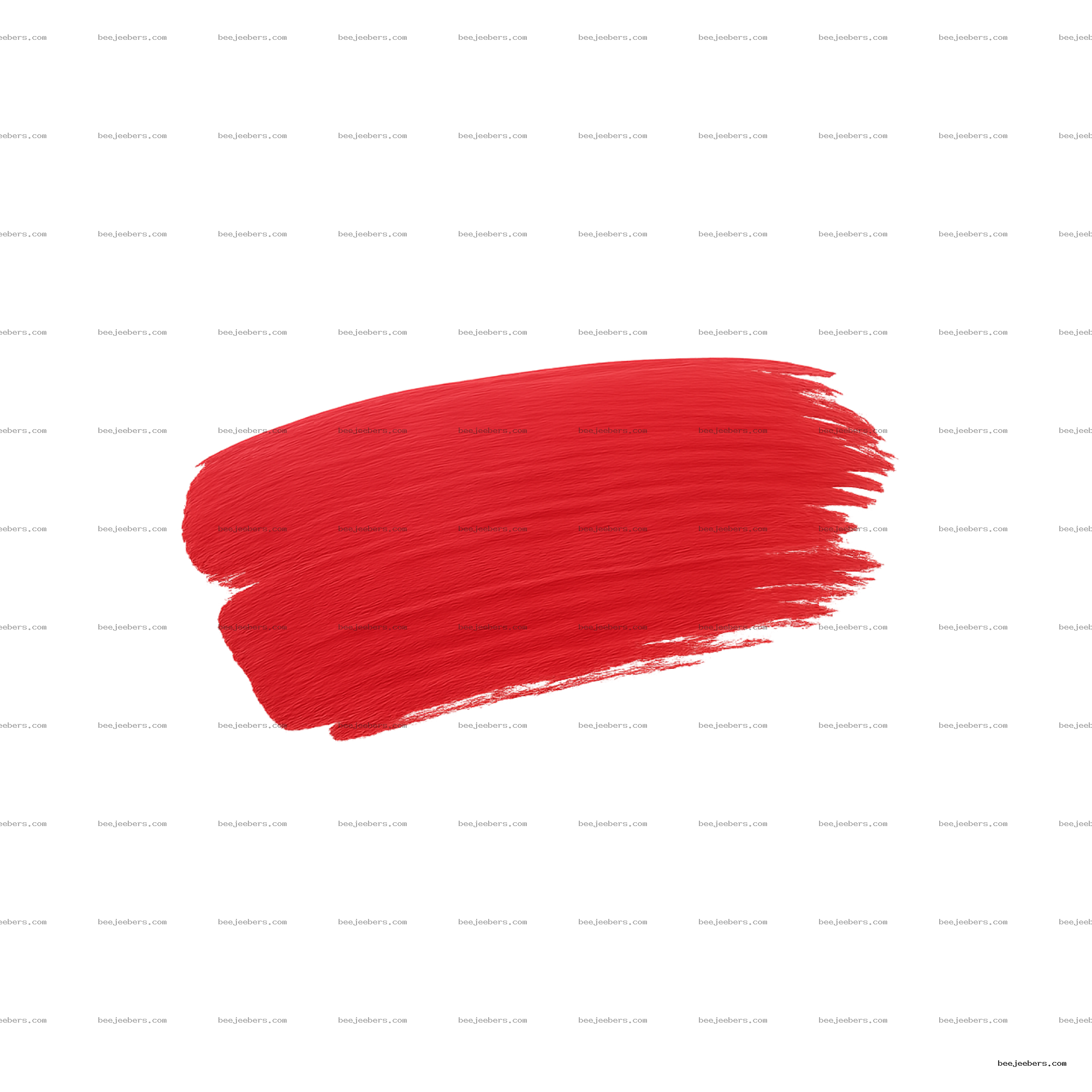 Red brush stroke with textured paint finish on transparent background