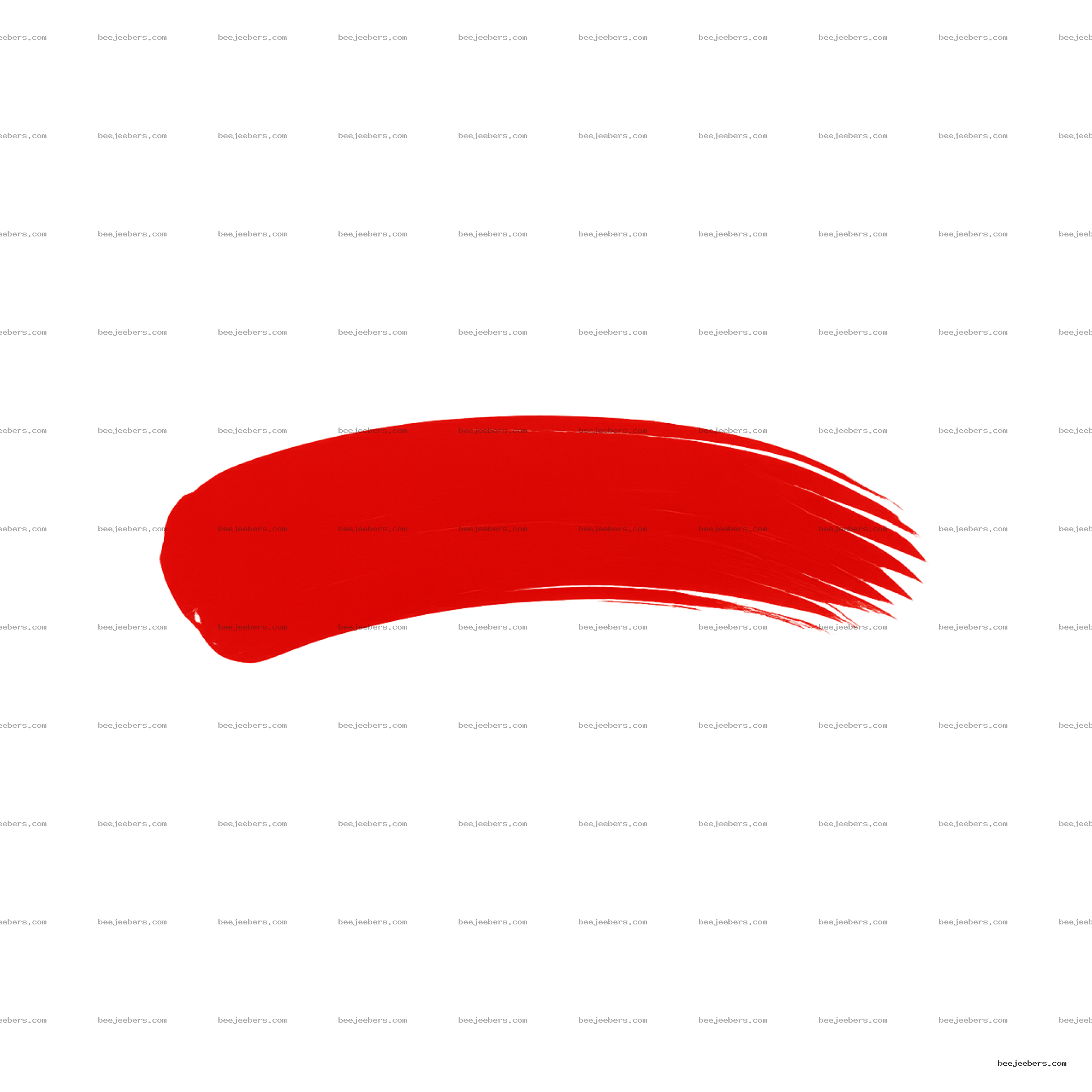 Bright red paint brush stroke on transparent background in clean vector style