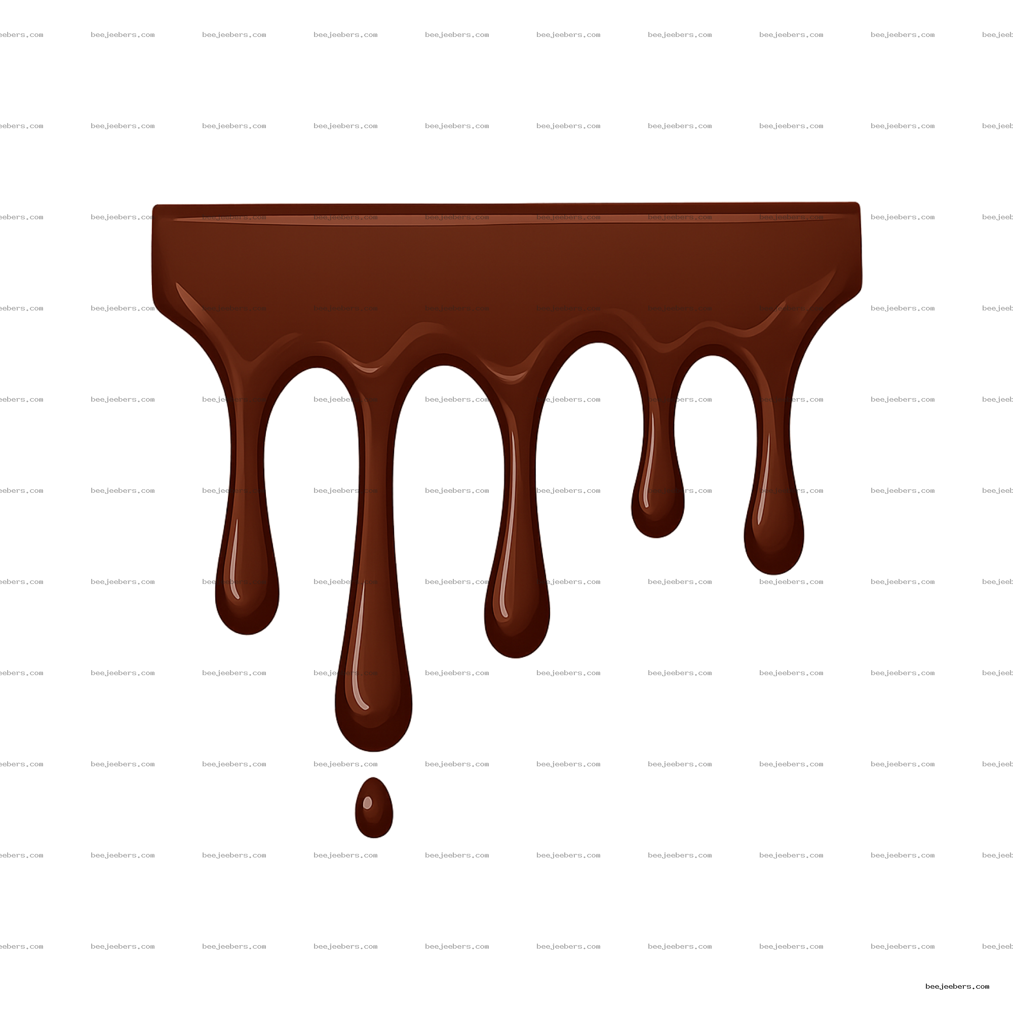 Clean vector illustration of shiny chocolate dripping with transparent background