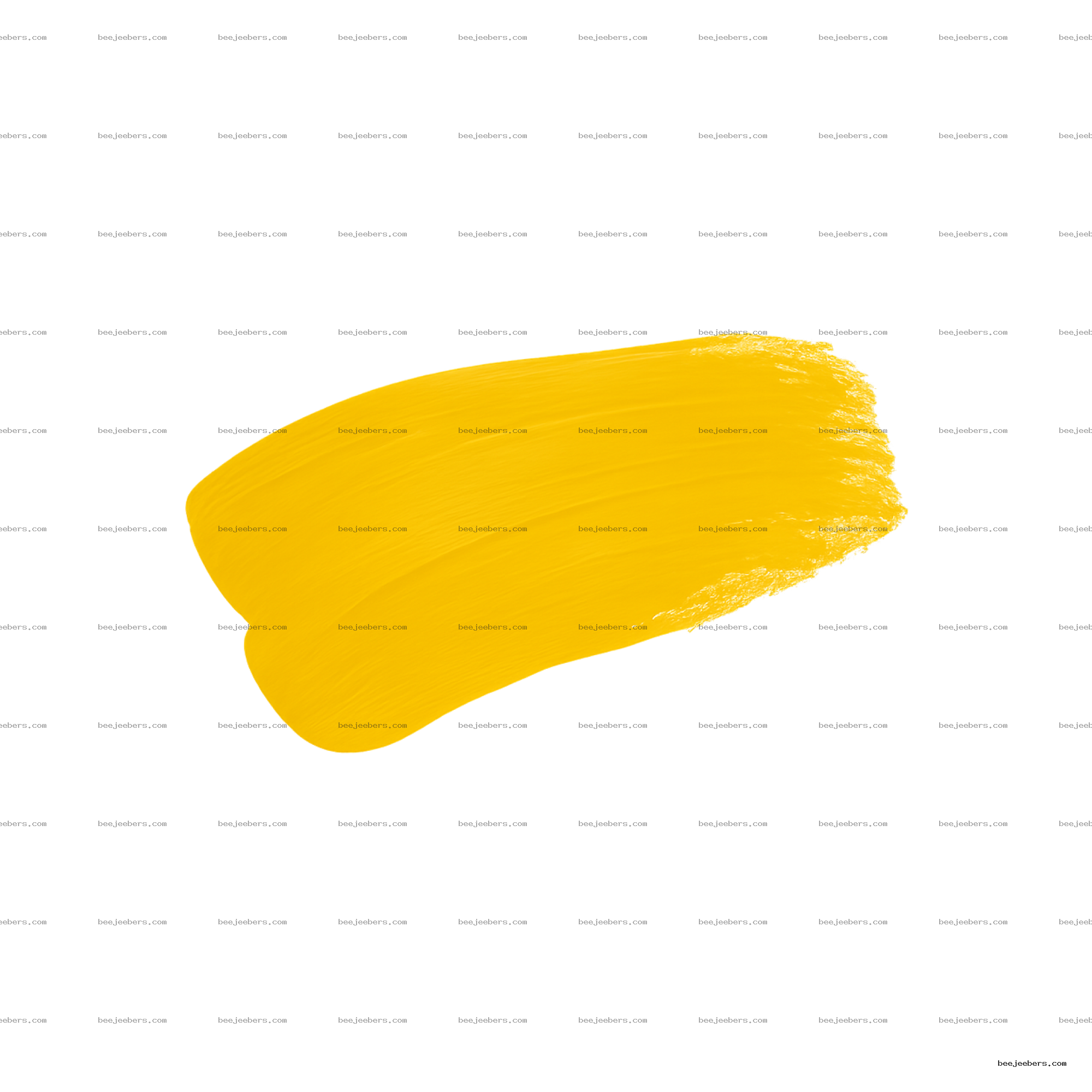 Yellow paint stroke with brush texture on transparent background, digital clipart for design use.