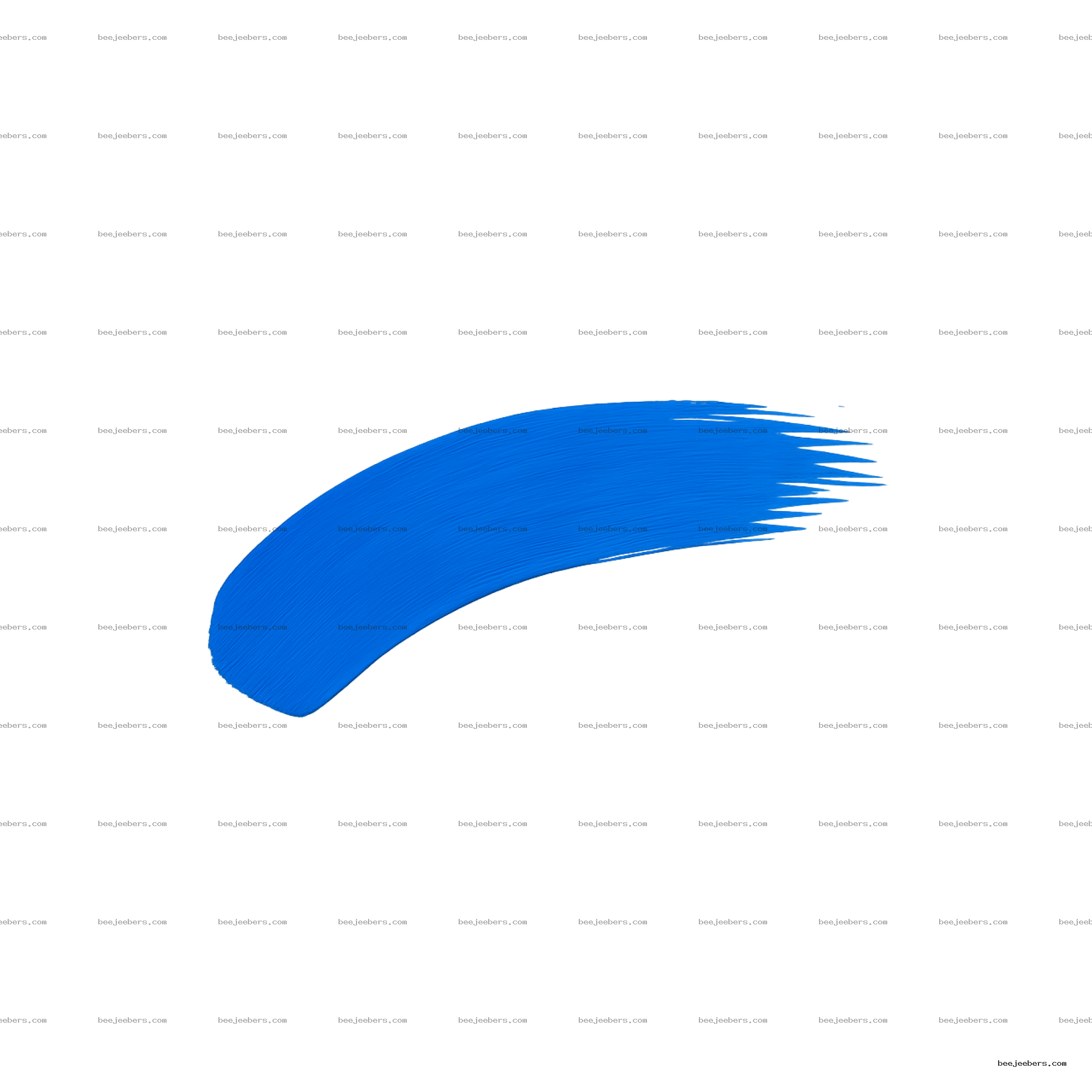 Blue paint brush stroke with smooth texture on transparent background