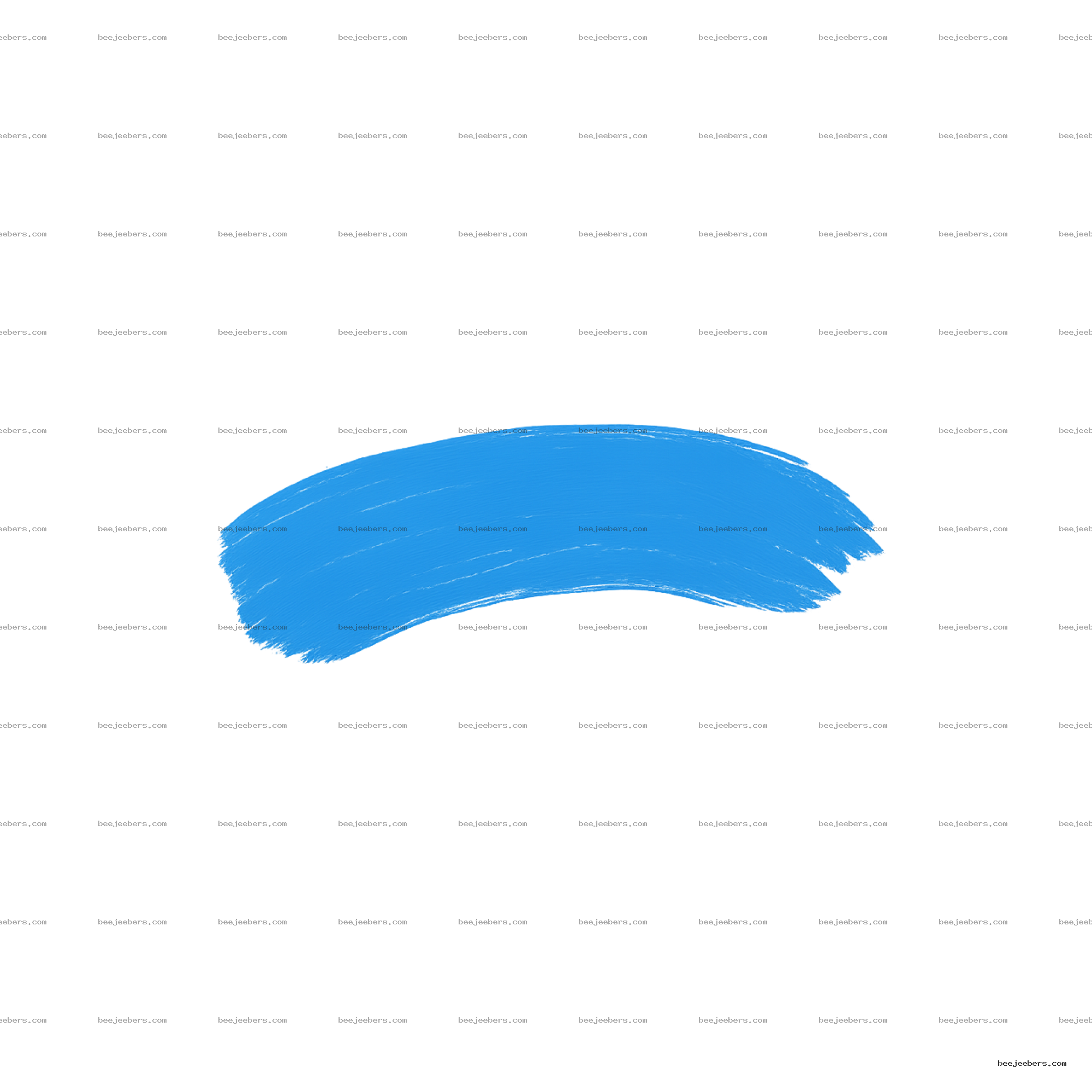 Bright blue curved paint stroke brush stroke on transparent background PNG