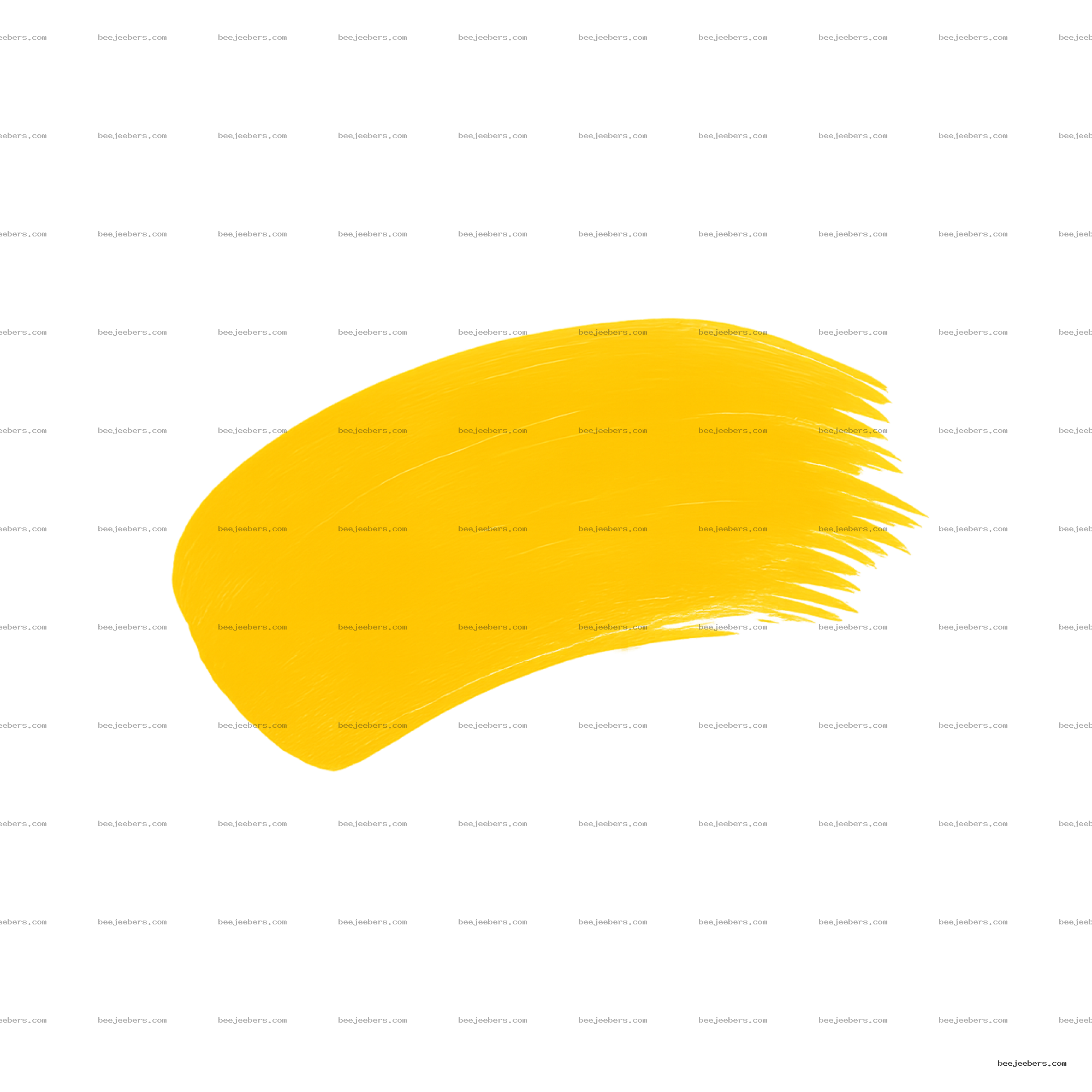 Yellow paint brush stroke with smooth curves on transparent background in vector style