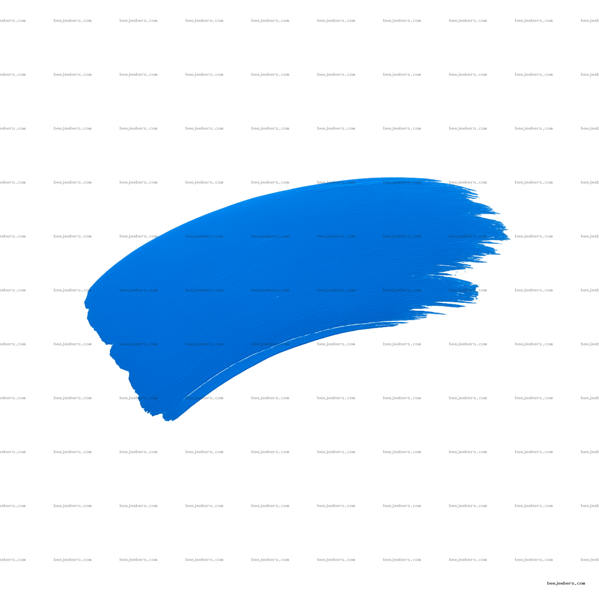 Blue paint stroke brush clipart with smooth edges on transparent background