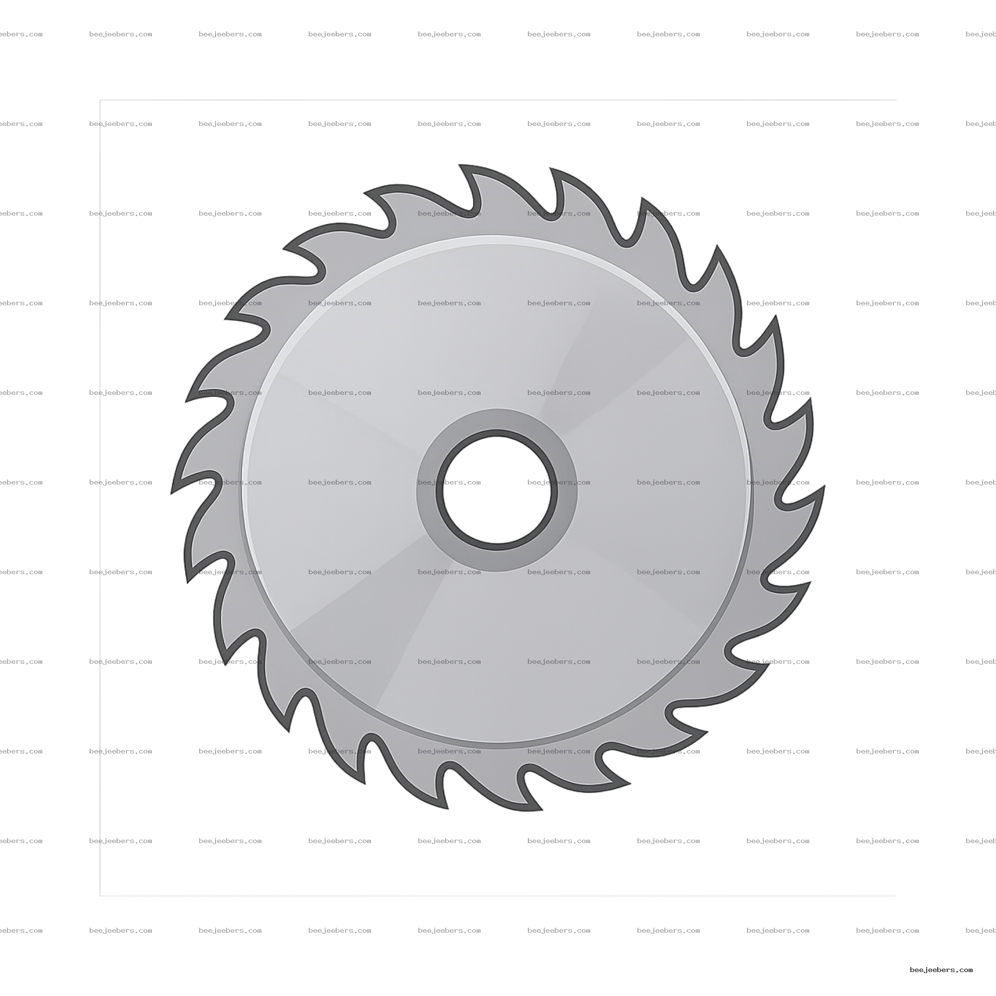 Clean vector circular saw blade with sharp teeth and transparent background