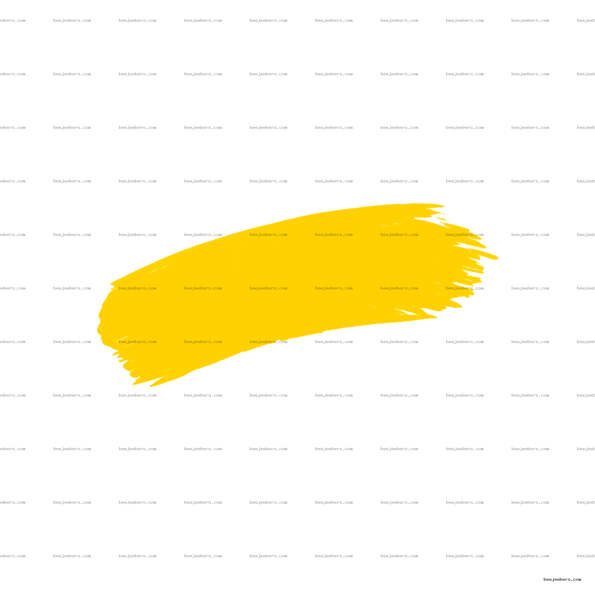 Bright yellow brush stroke with smooth edges on transparent background