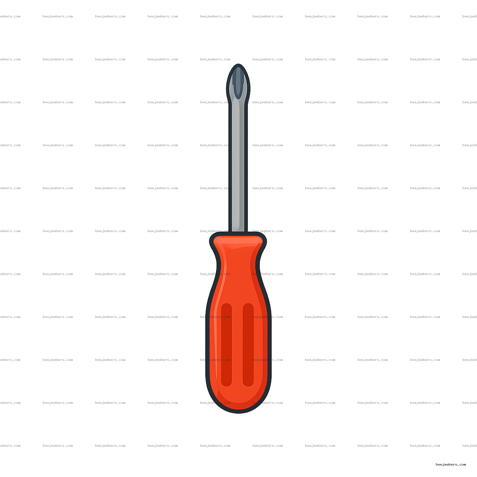 Clean vector PNG of a Phillips screwdriver with orange handle and gray shaft on transparent background