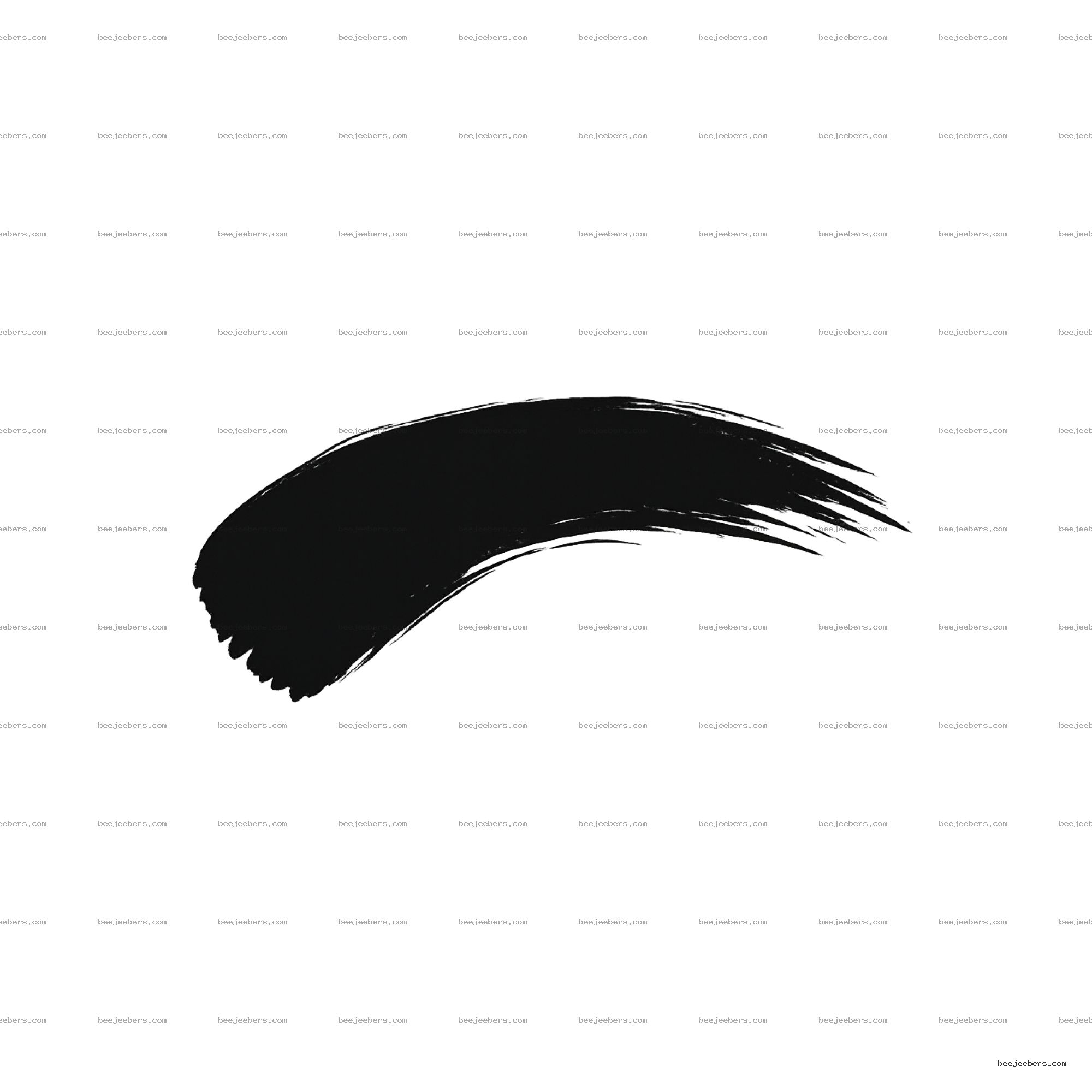 Clean black paint streak brushstroke PNG with transparent background