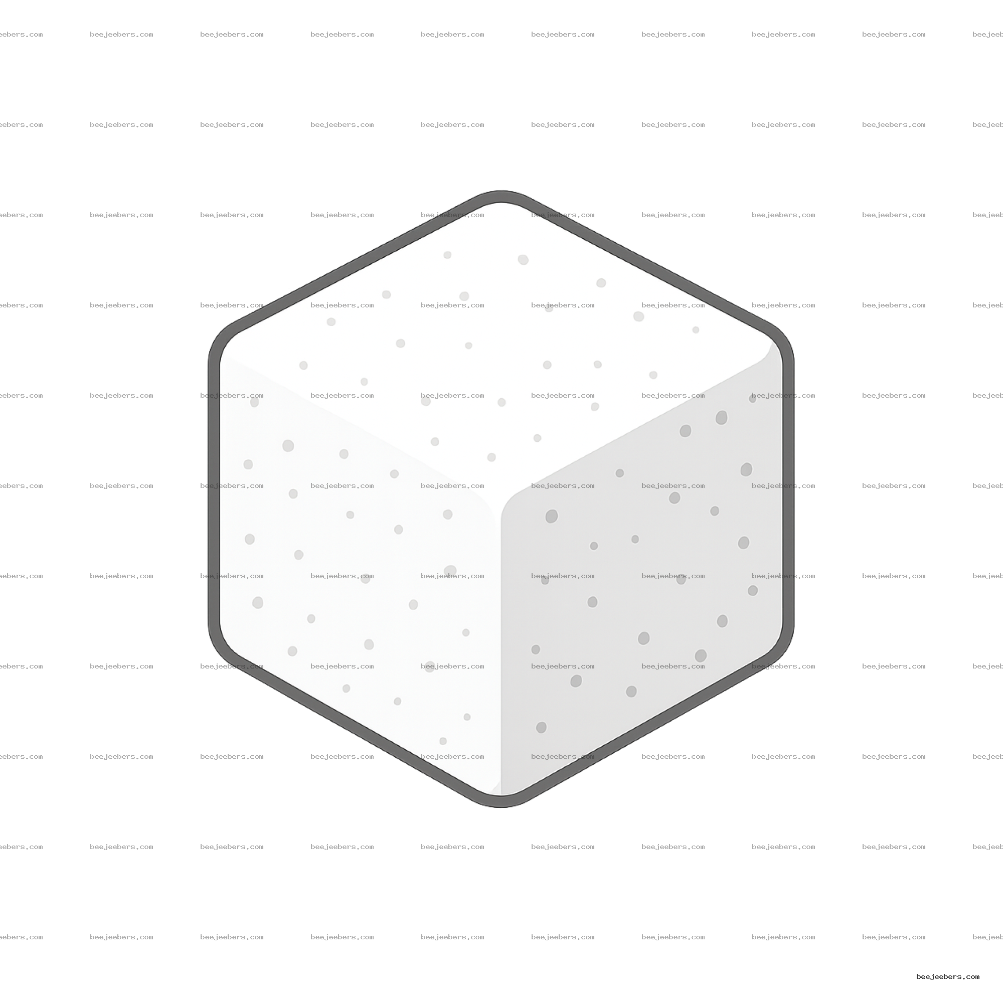 Clean vector illustration of a white sugar cube with dots and shading on transparent background
