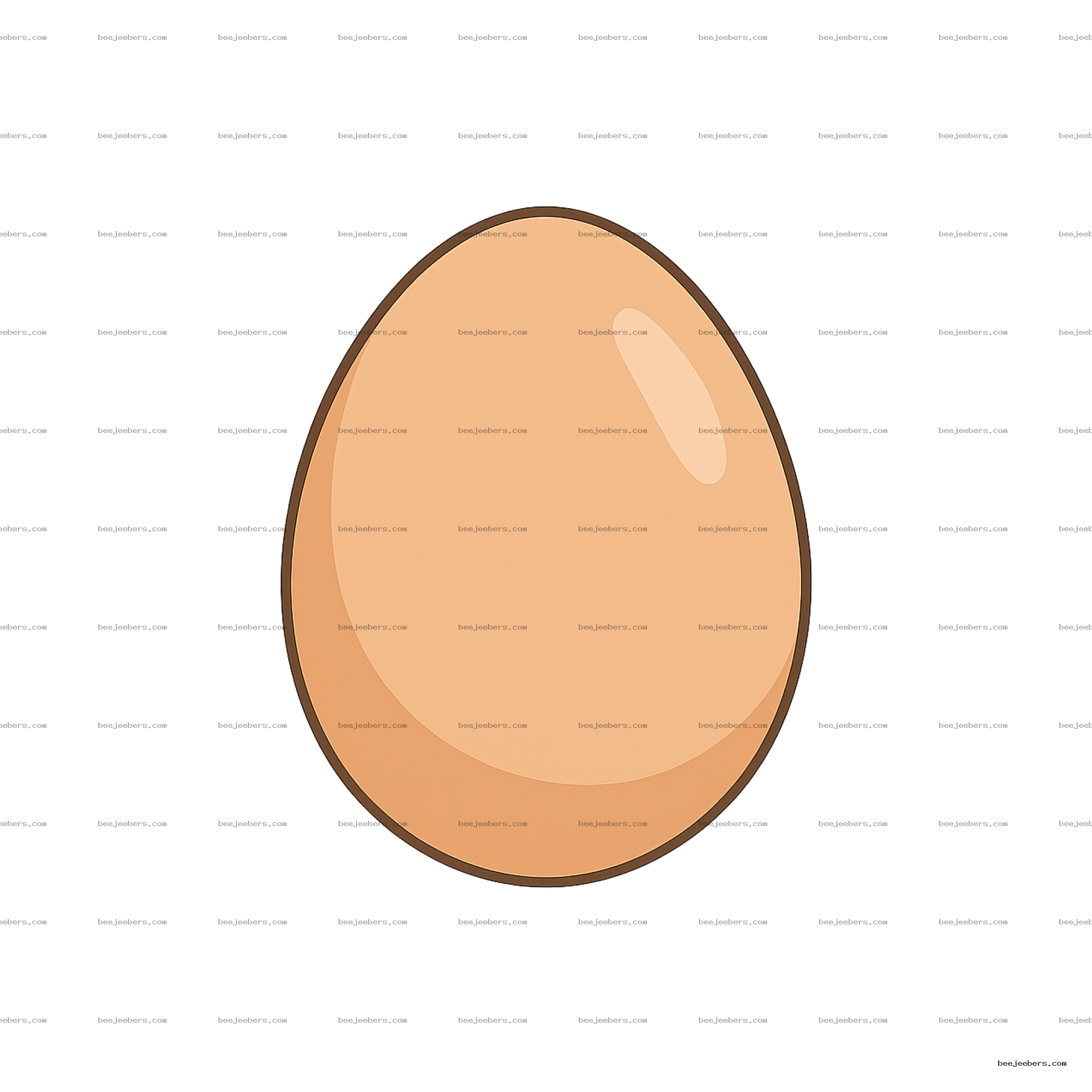Clean vector PNG image of a single brown egg with smooth shading and transparent background