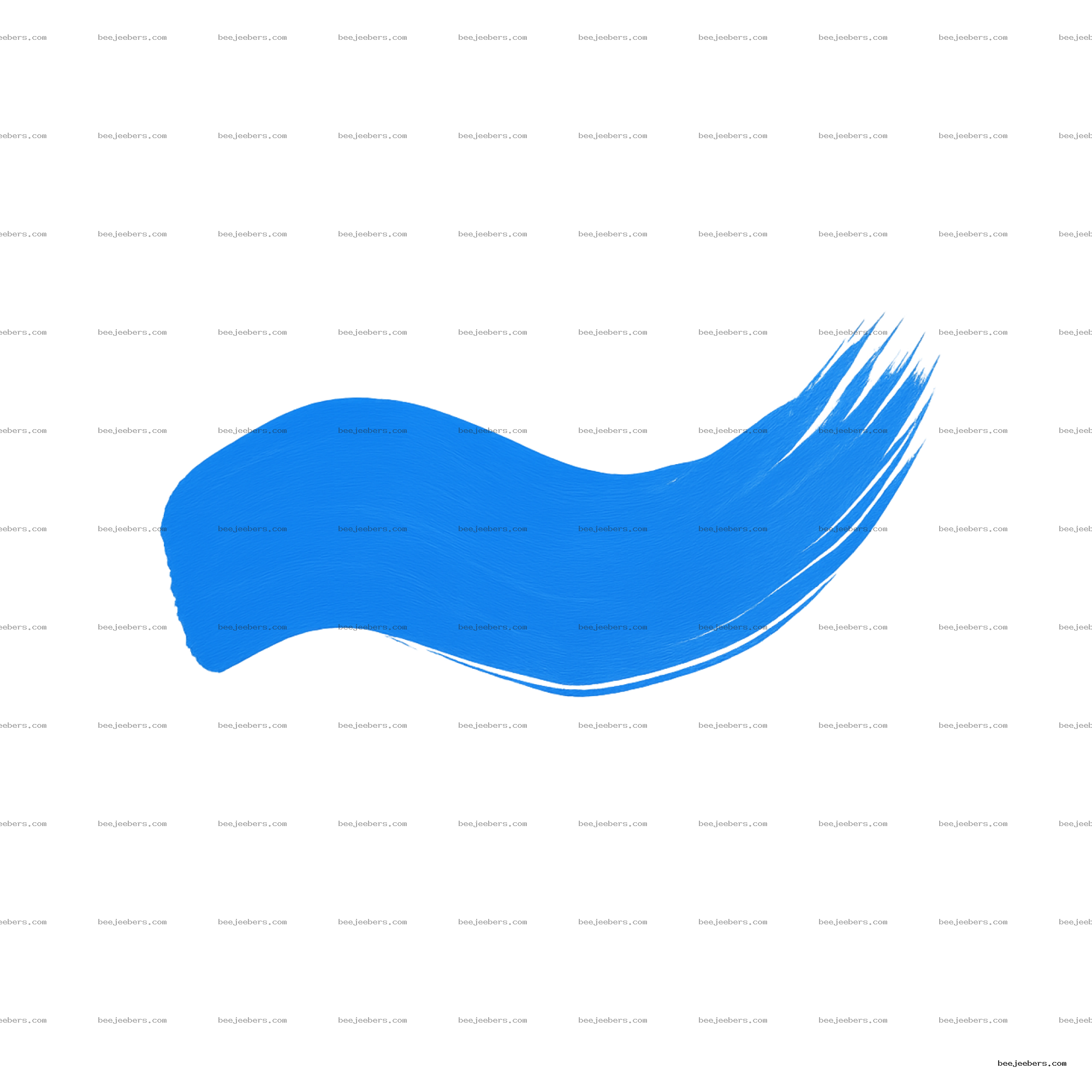 Blue clean paint brush stroke with texture on transparent background