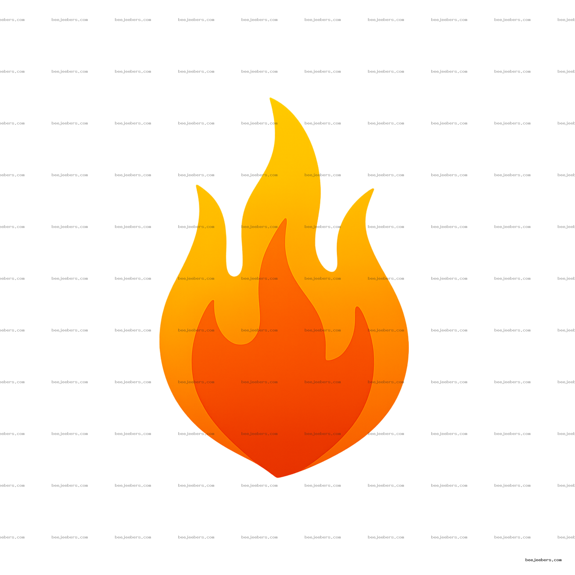 Clean vector illustration of a yellow and orange flame with transparent background