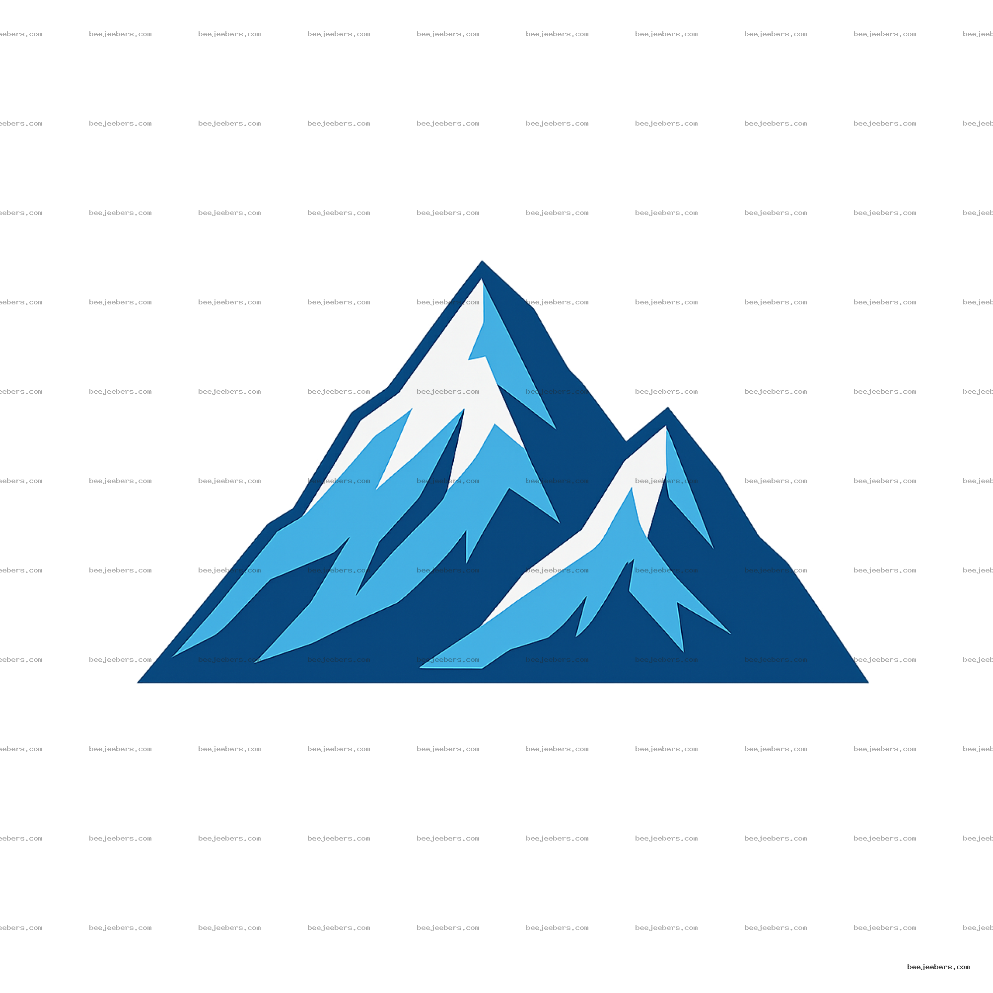 Vector illustration of snowy blue mountain peaks with transparent background, perfect for digital design and crafts