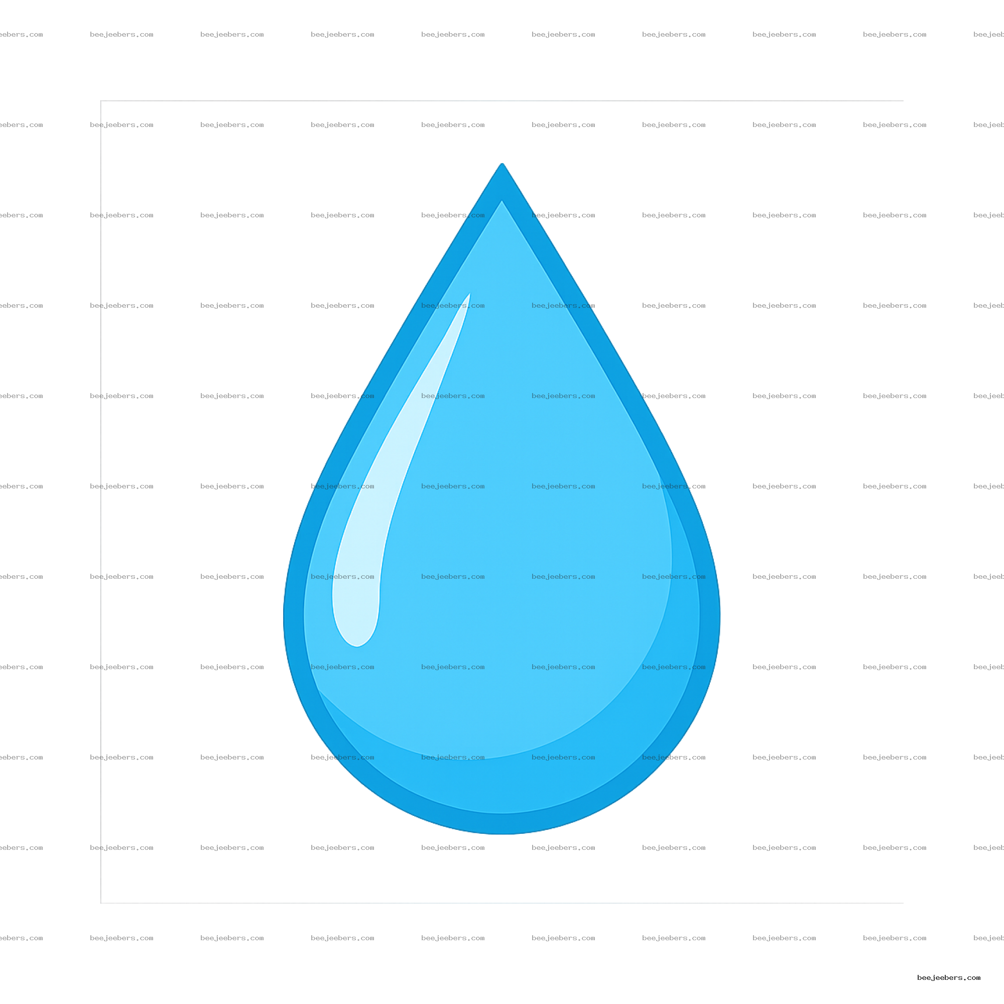 Clean blue water drop vector illustration with transparent background