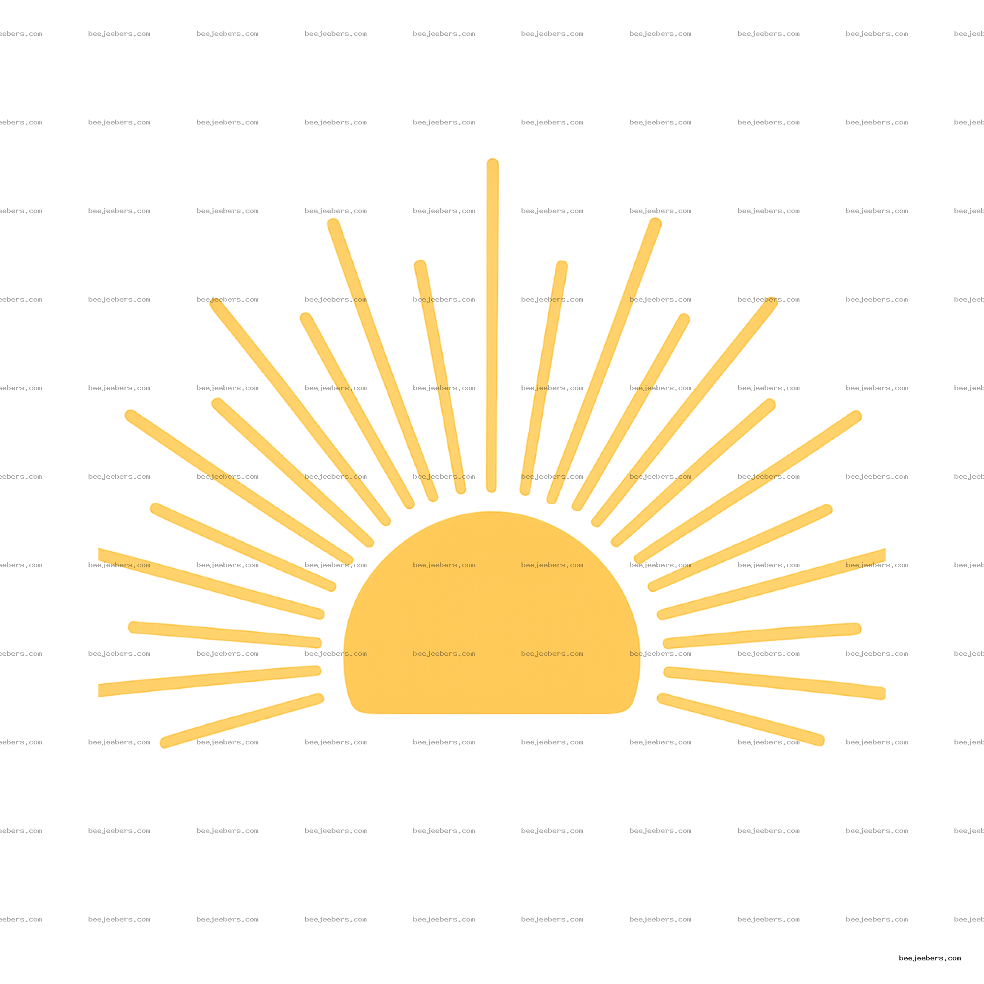 Minimalist yellow sun with long straight sunrays on transparent background clean vector PNG