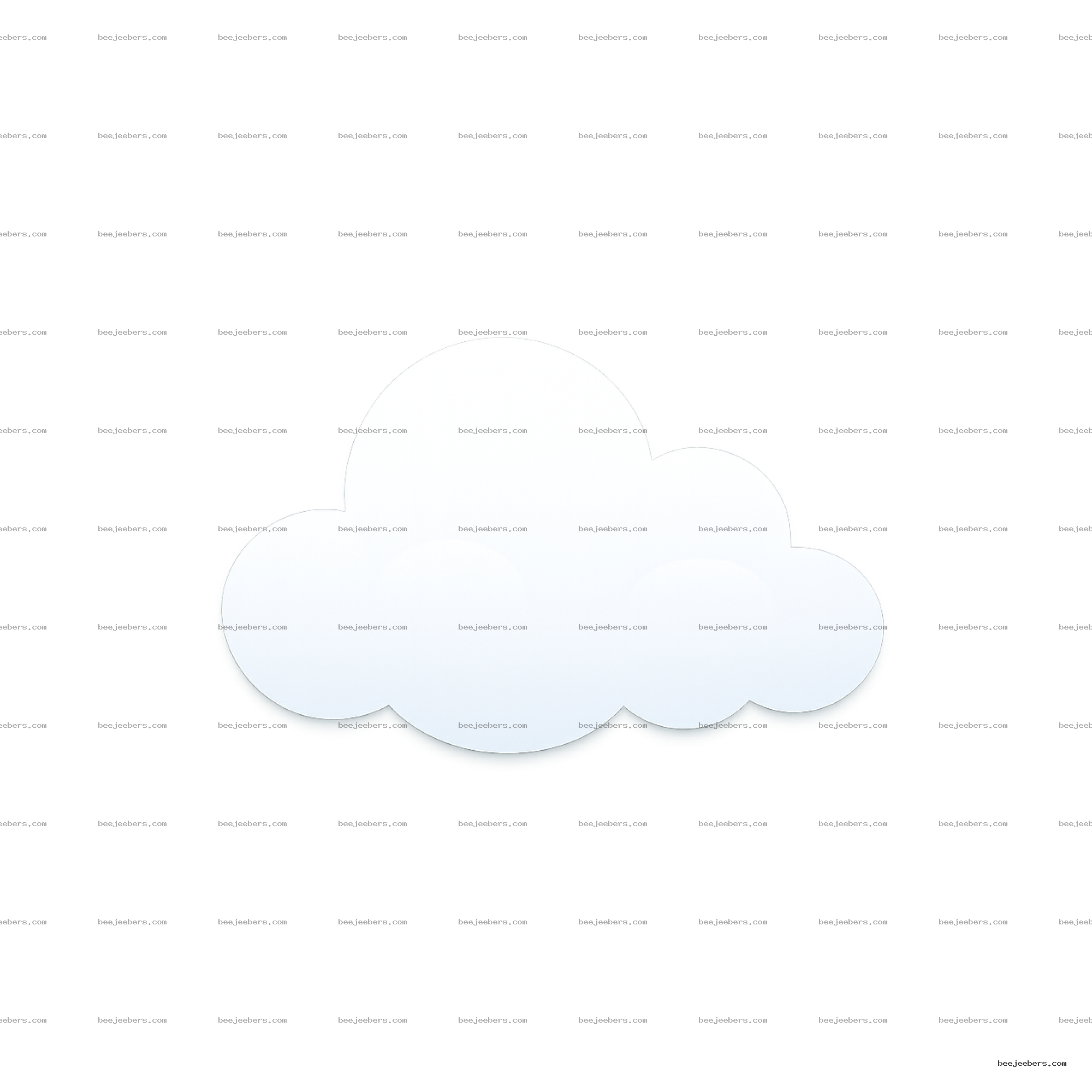 Simple white vector cloud PNG with smooth rounded edges on transparent background