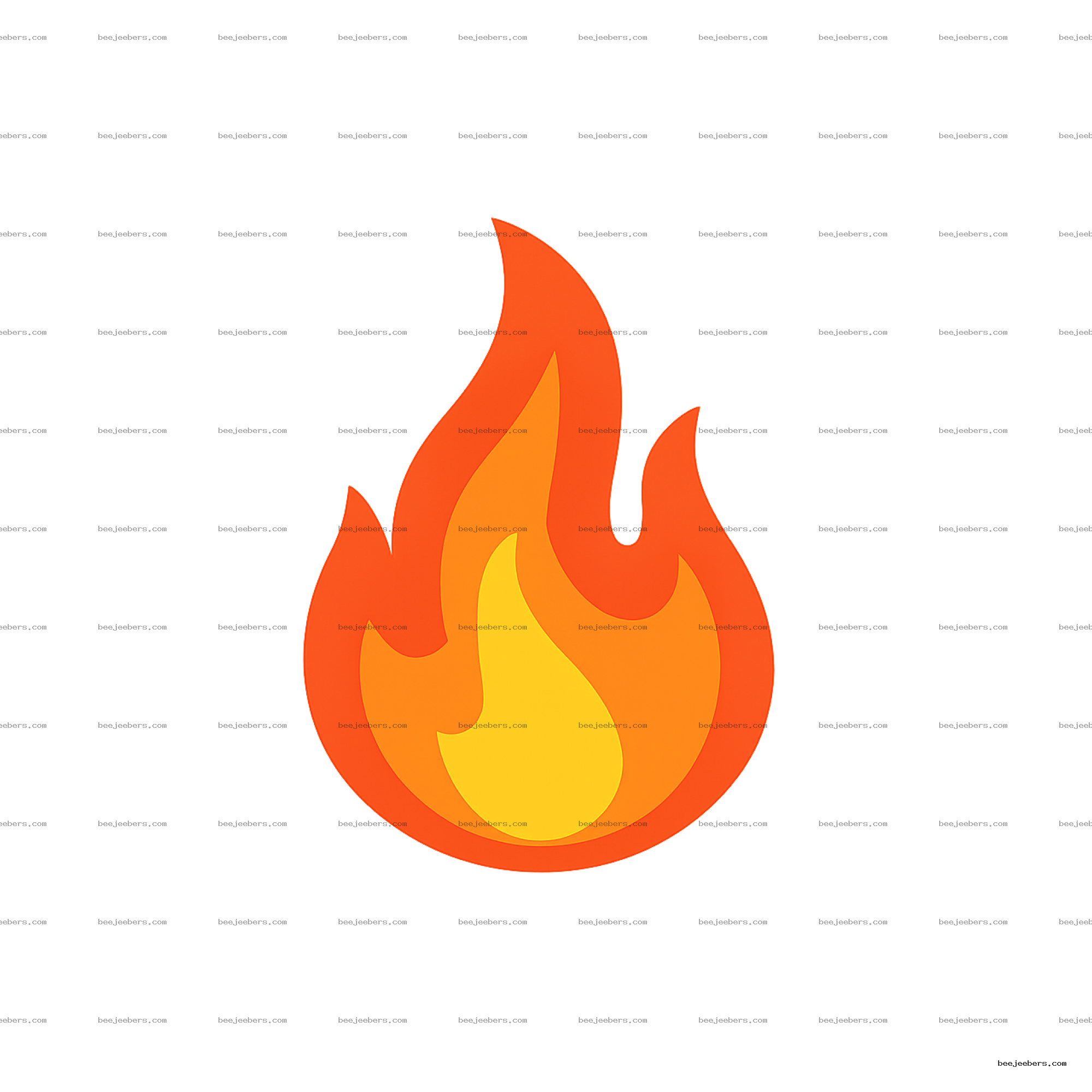 Clean vector illustration of a stylized fire flame in orange and yellow on transparent background