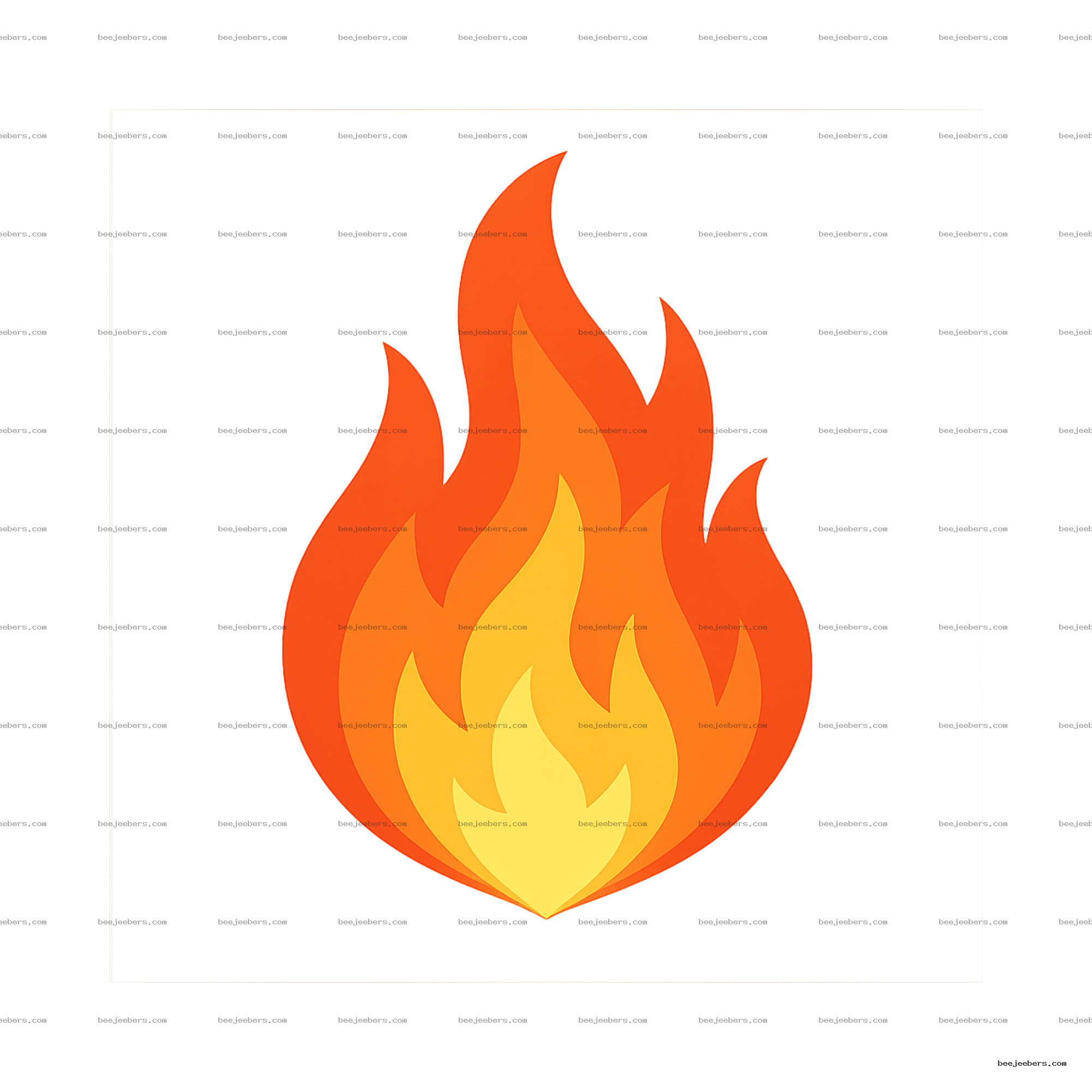 Bright orange and yellow clean vector fire flame graphic with transparent background