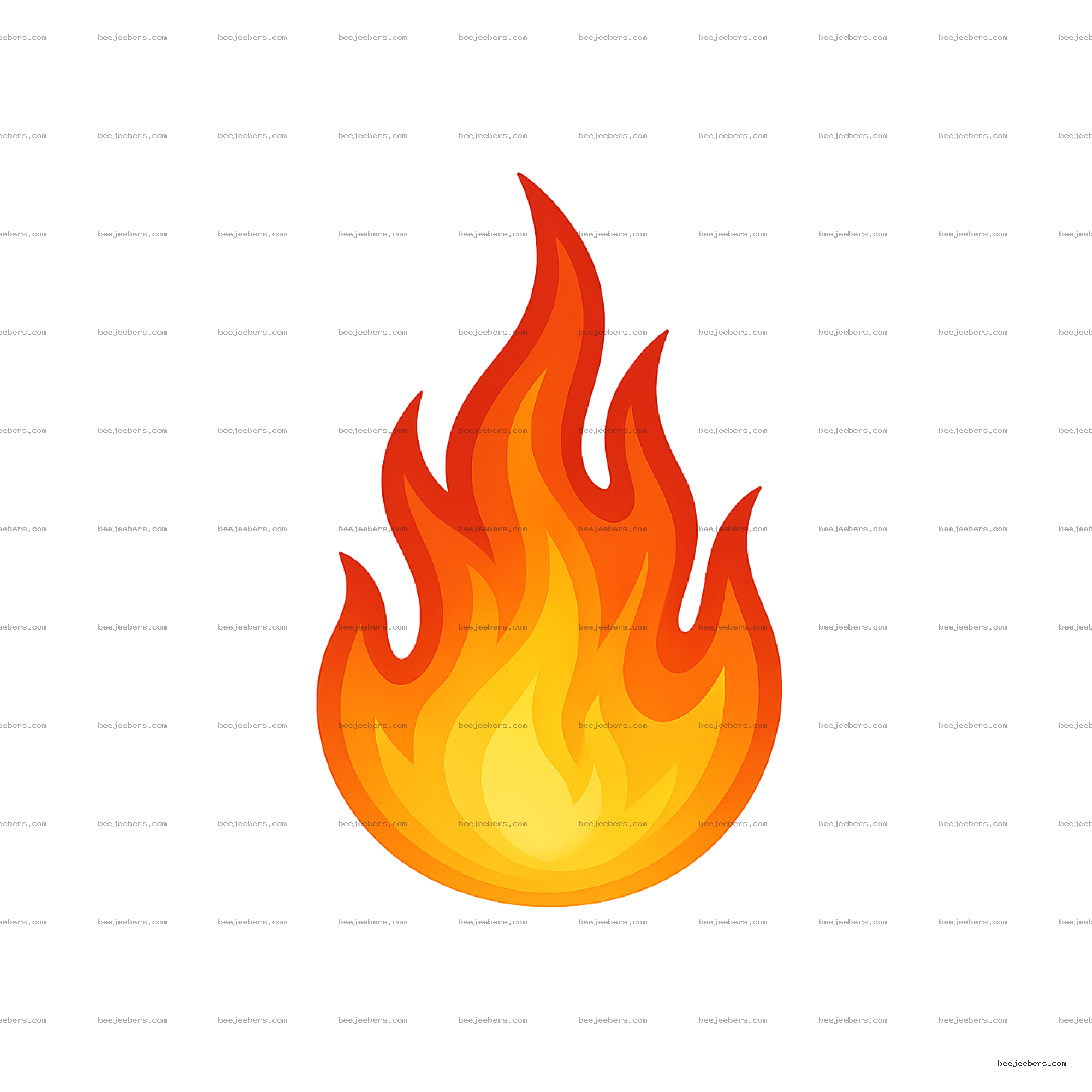 Bright orange and yellow fire flame vector on transparent background