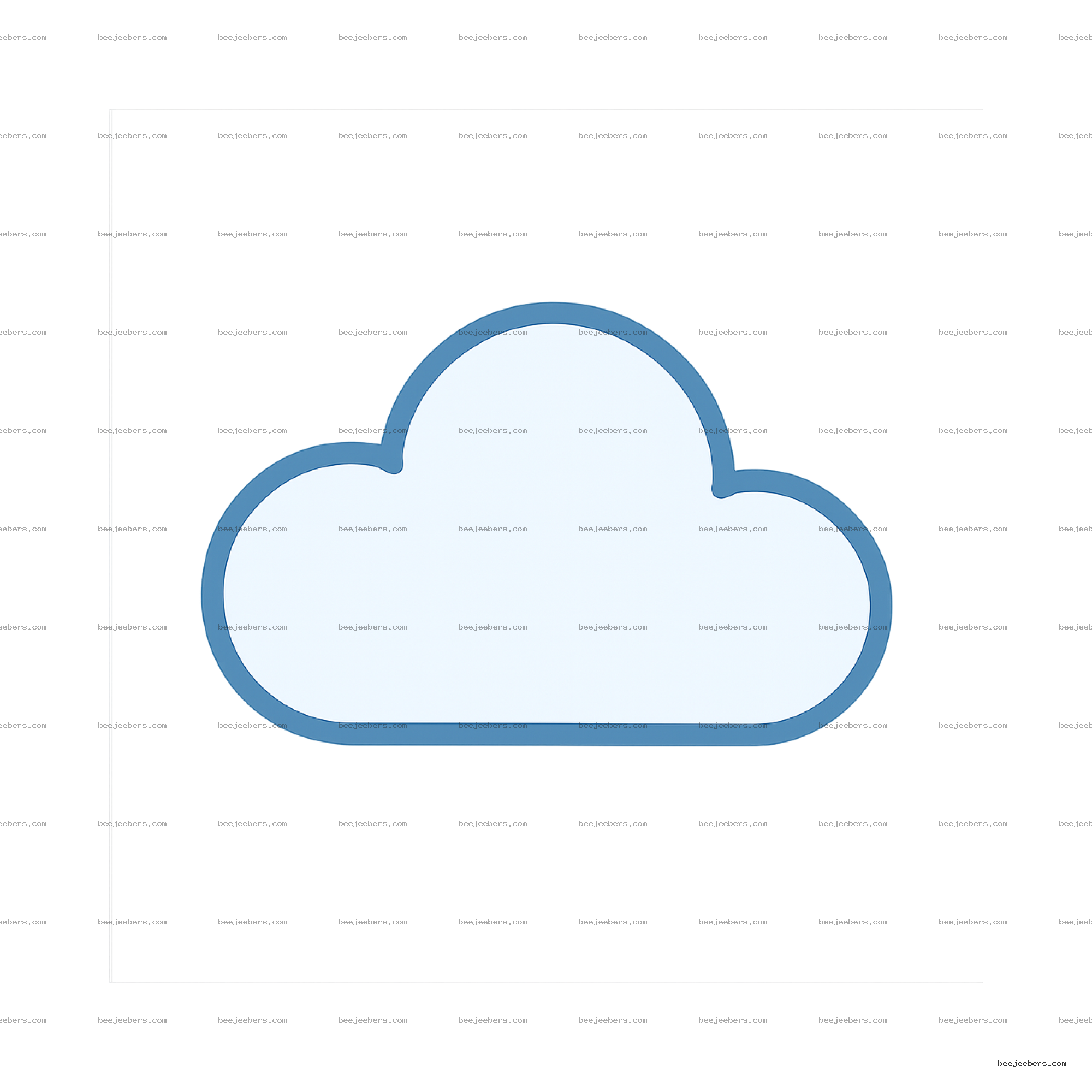 Simple clean cloud shape in light blue with darker blue outline, transparent background PNG