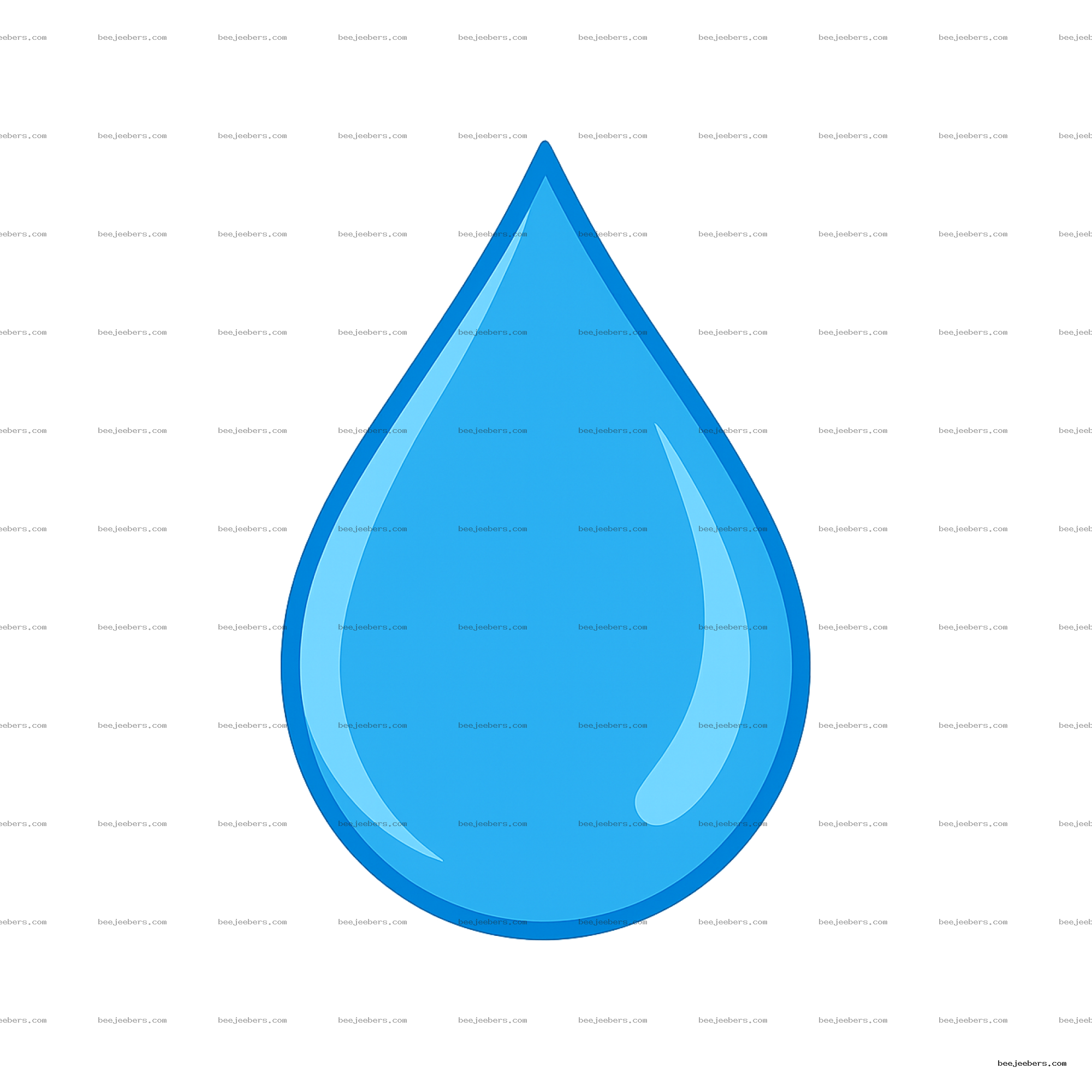 Clean blue water droplet vector PNG with transparent background