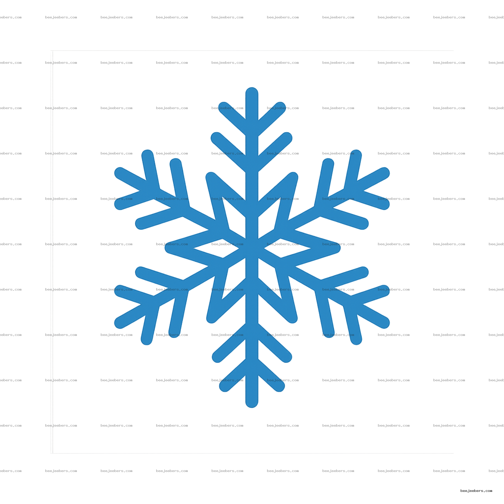 Blue clean vector snowflake with transparent background for winter and holiday design