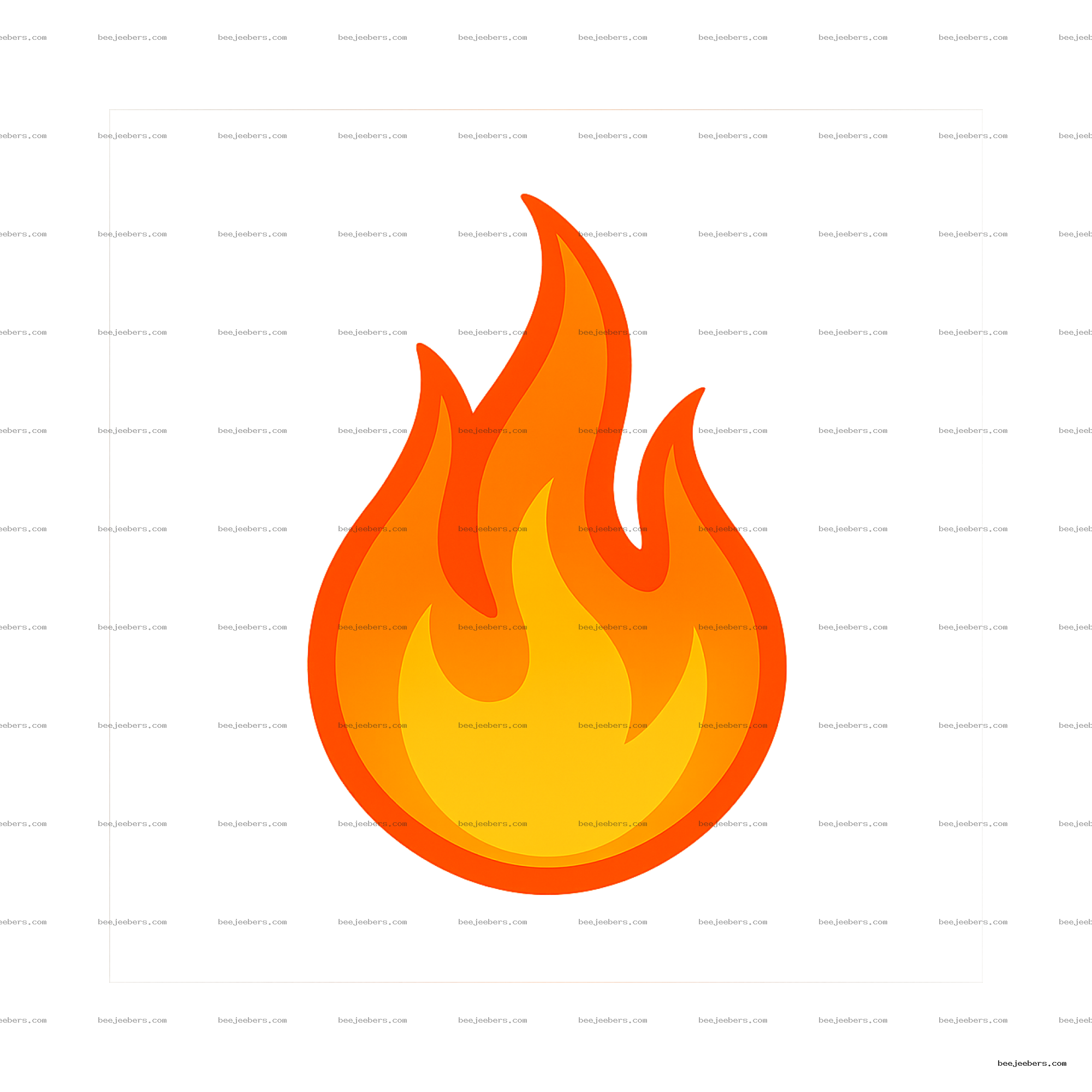 Bright orange and yellow stylized fire flame on transparent background PNG