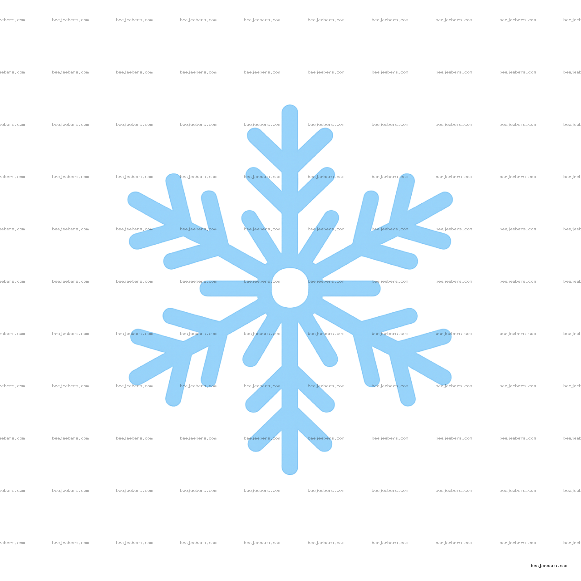 Light blue clean vector snowflake with transparent background suitable for winter or holiday design projects