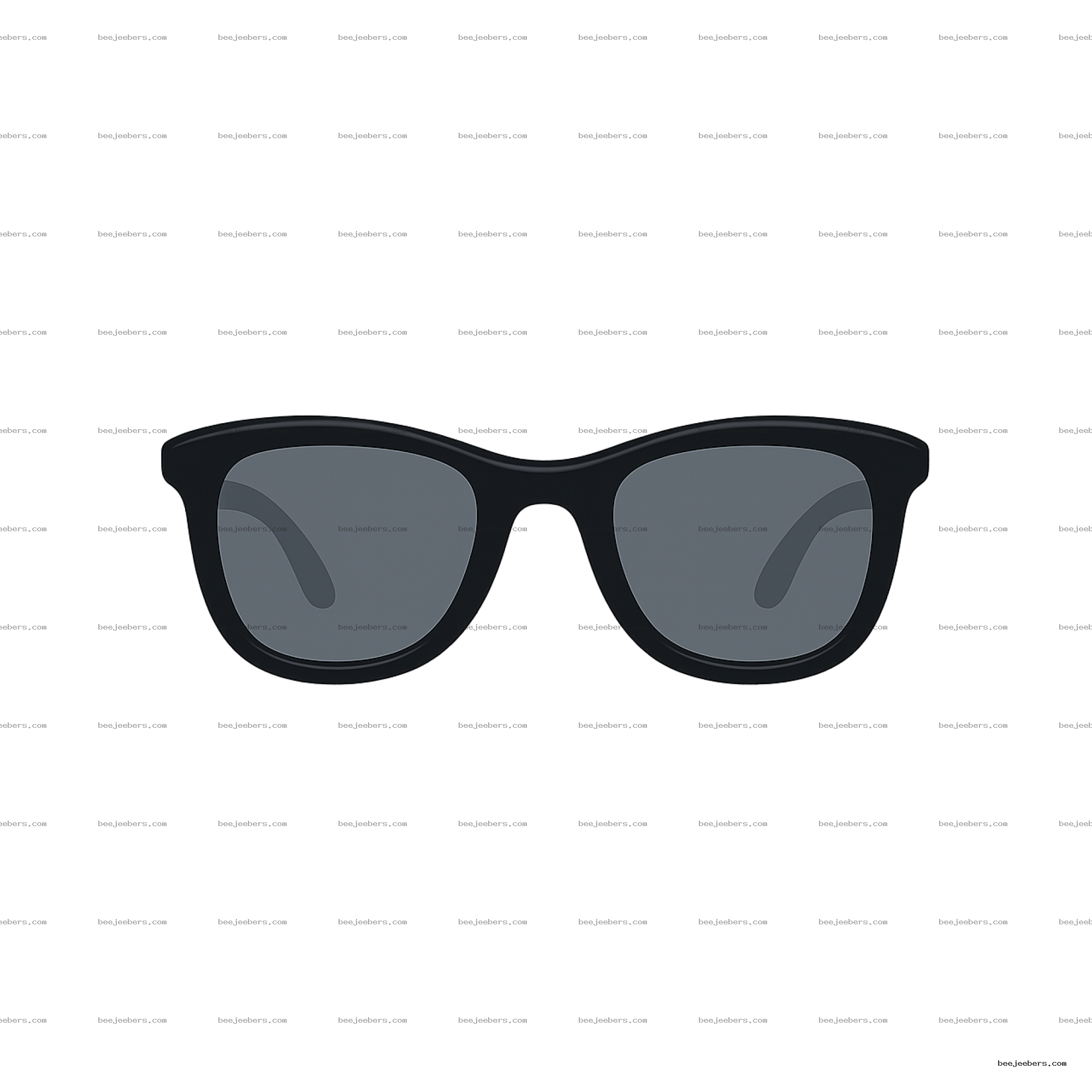 Clean vector black sunglasses with dark lenses on transparent background digital clipart