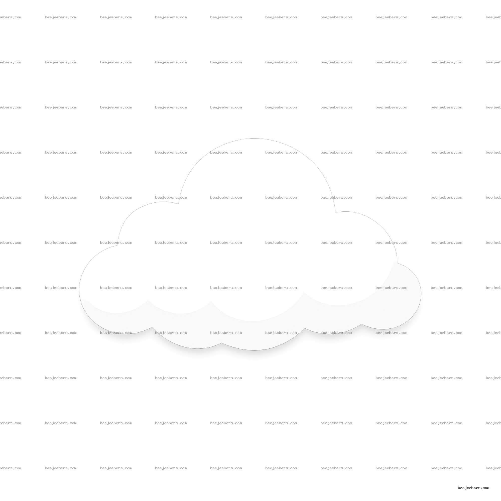 Clean white cloud PNG clipart with smooth edges and transparent background