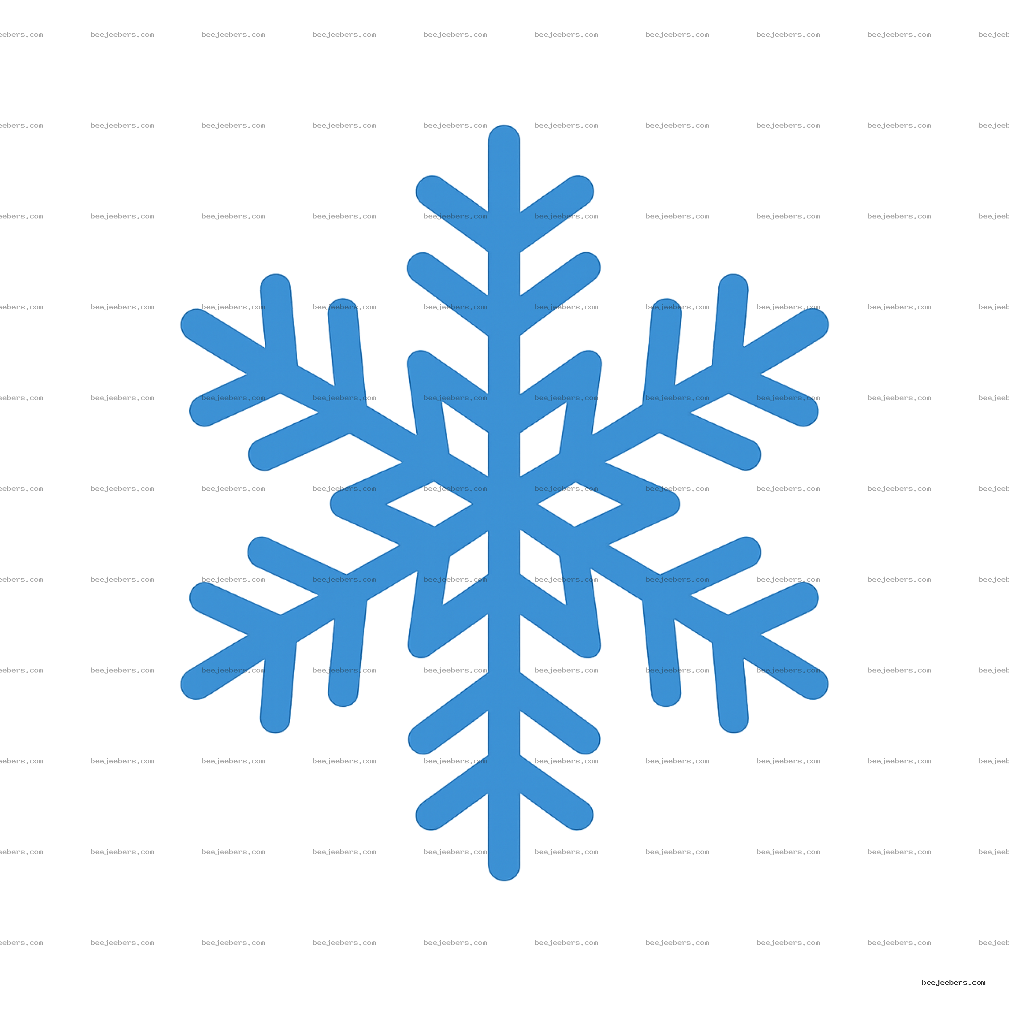 Blue clean vector snowflake with transparent background for winter holiday use