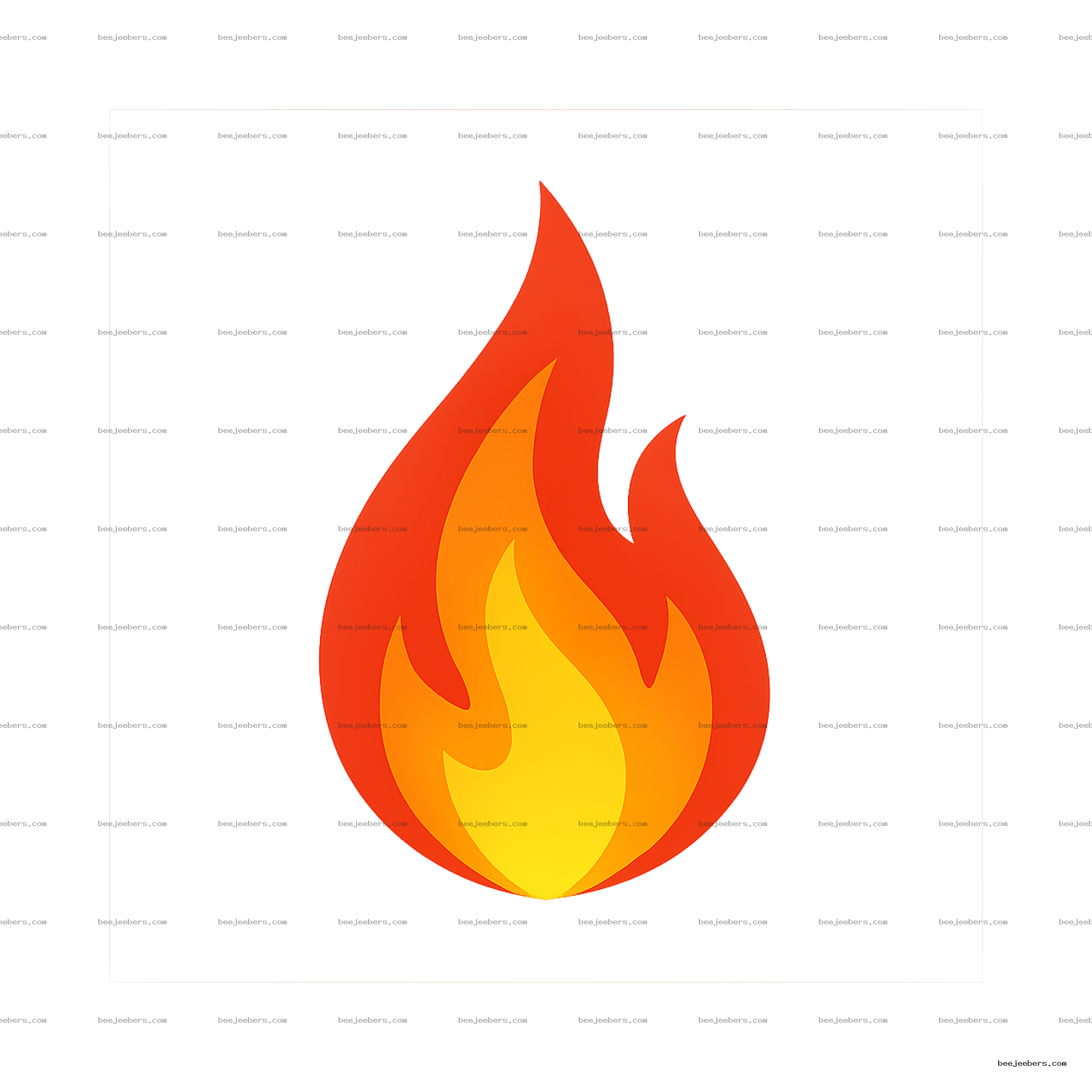 Clean vector illustration of a flame in red, orange, and yellow on transparent background