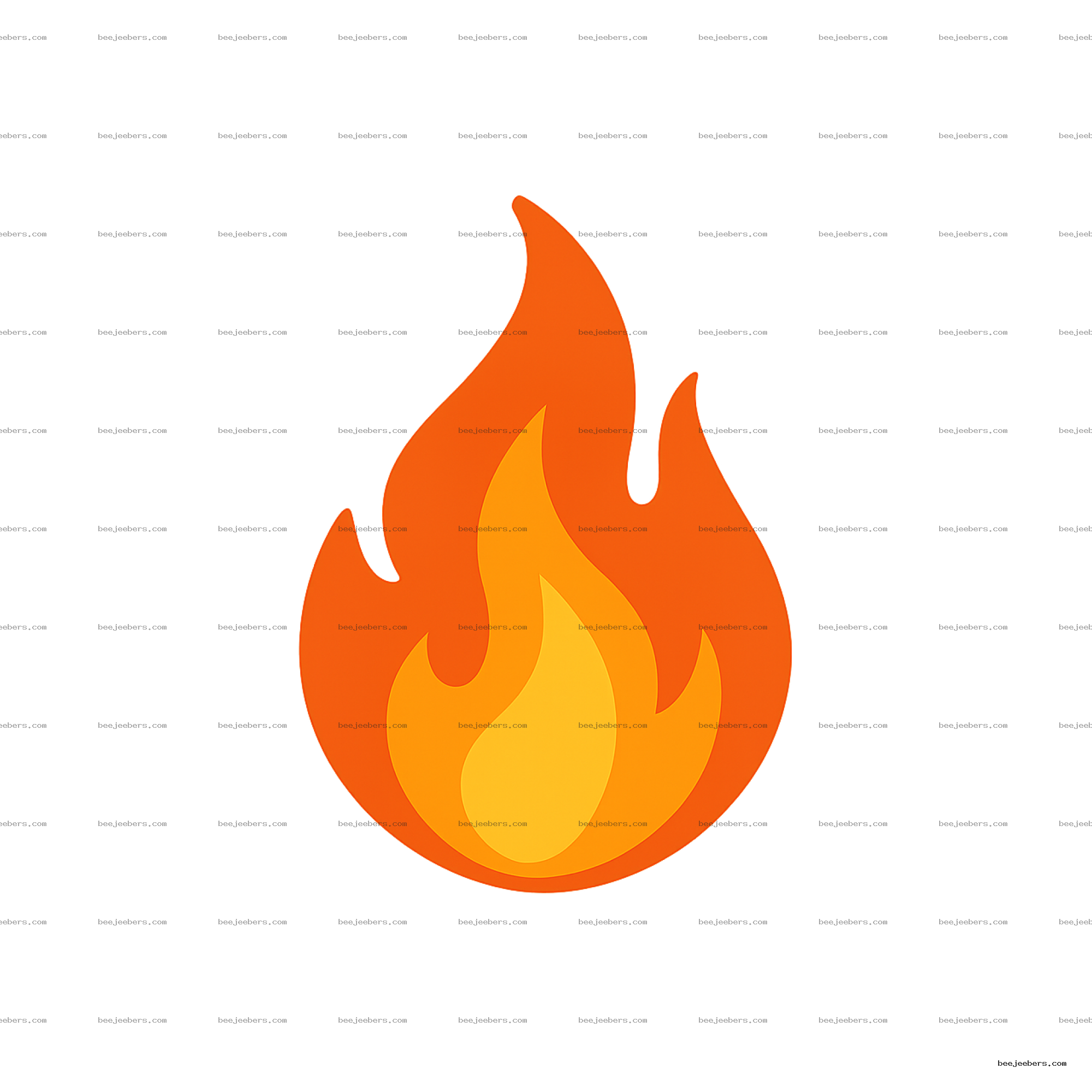 Clean vector flame graphic in orange and yellow on transparent background