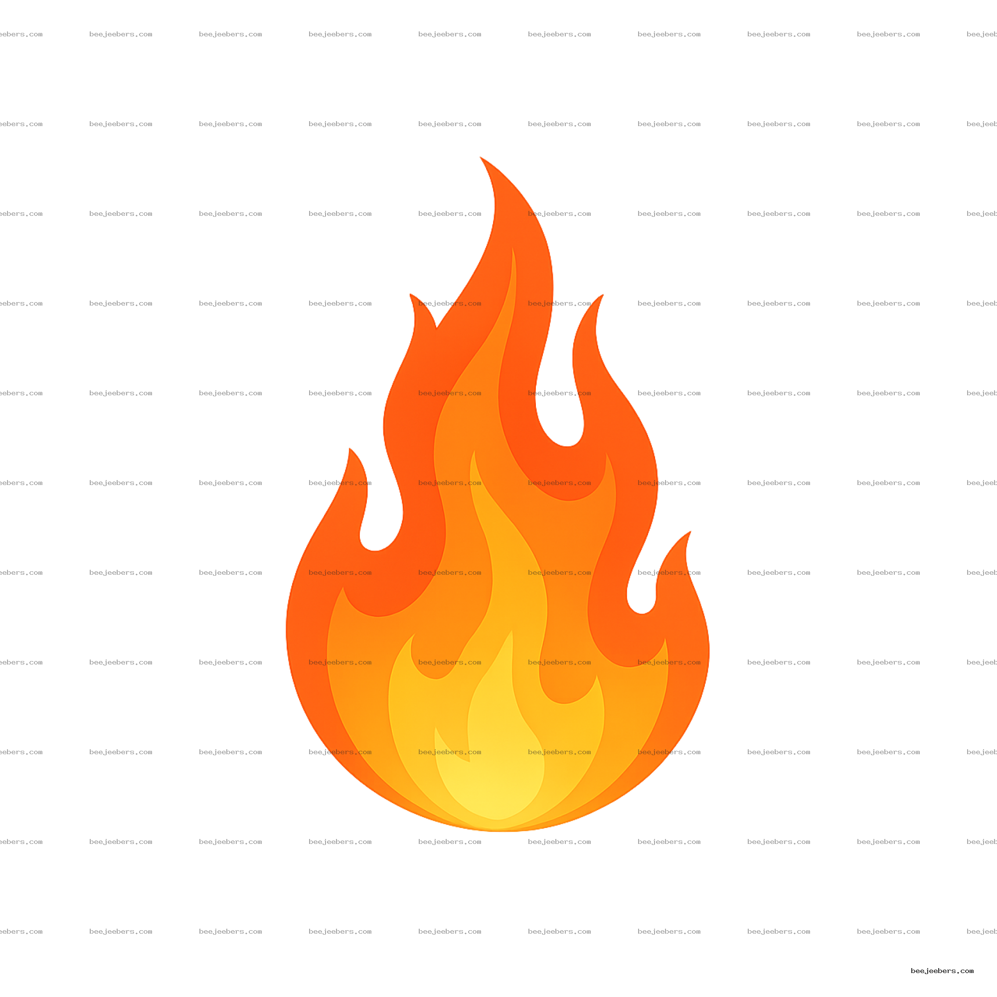 Bright orange and yellow vector flame with smooth gradient on transparent background