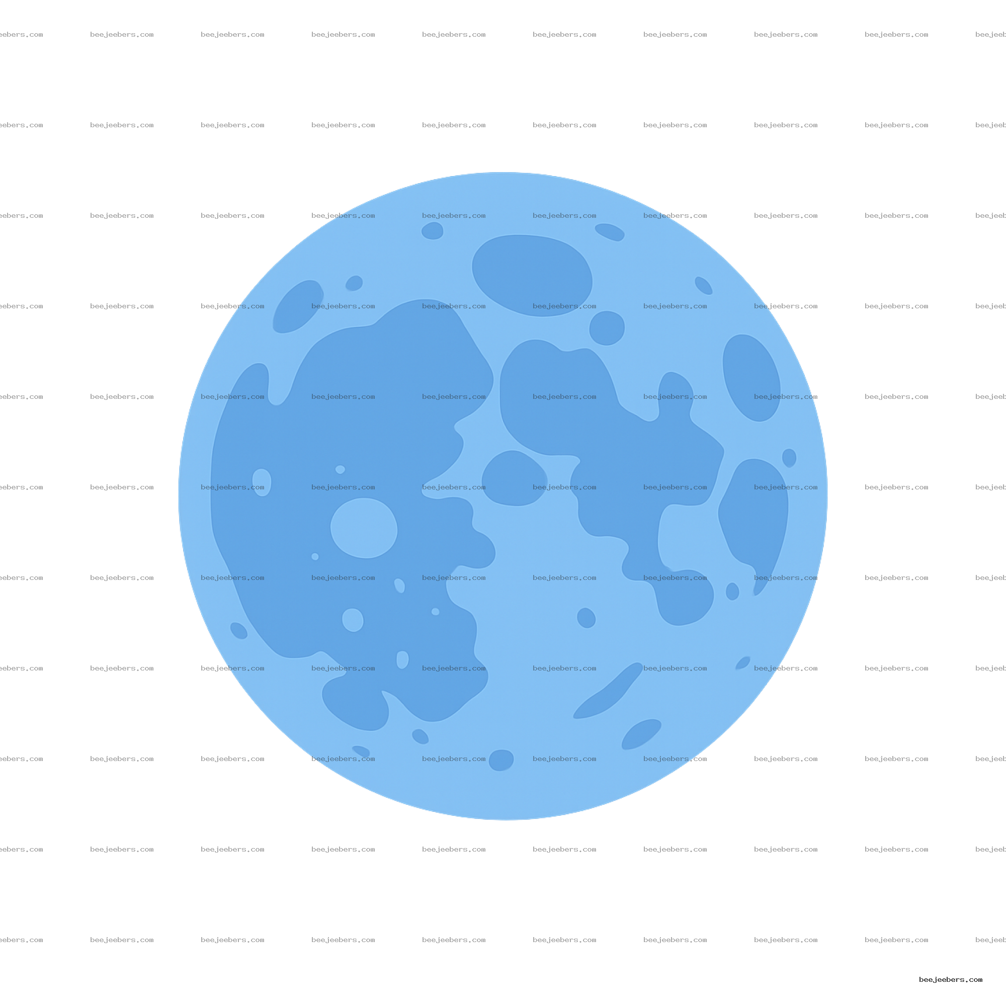 Blue moon transparent PNG with craters in clean vector style for digital download