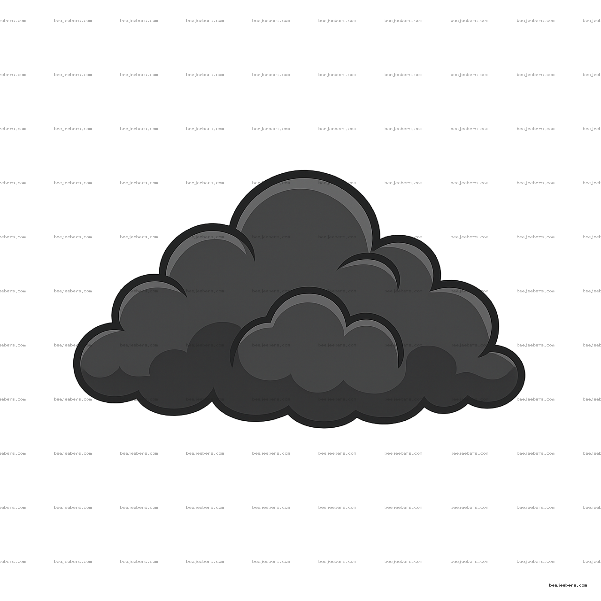 Clean vector dark cloud illustration with smooth layers on transparent background