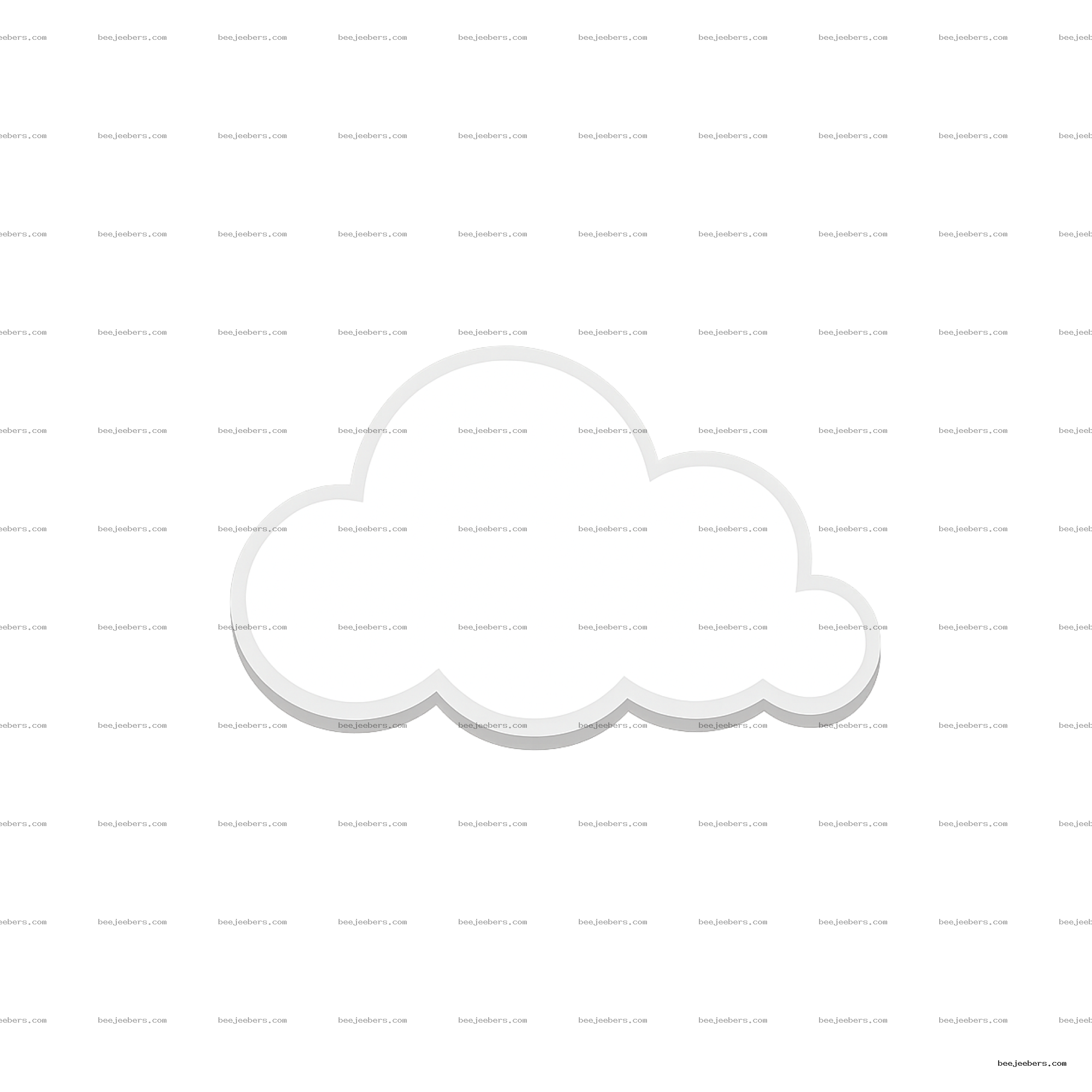 Clean white cloud clipart with transparent background in vector style
