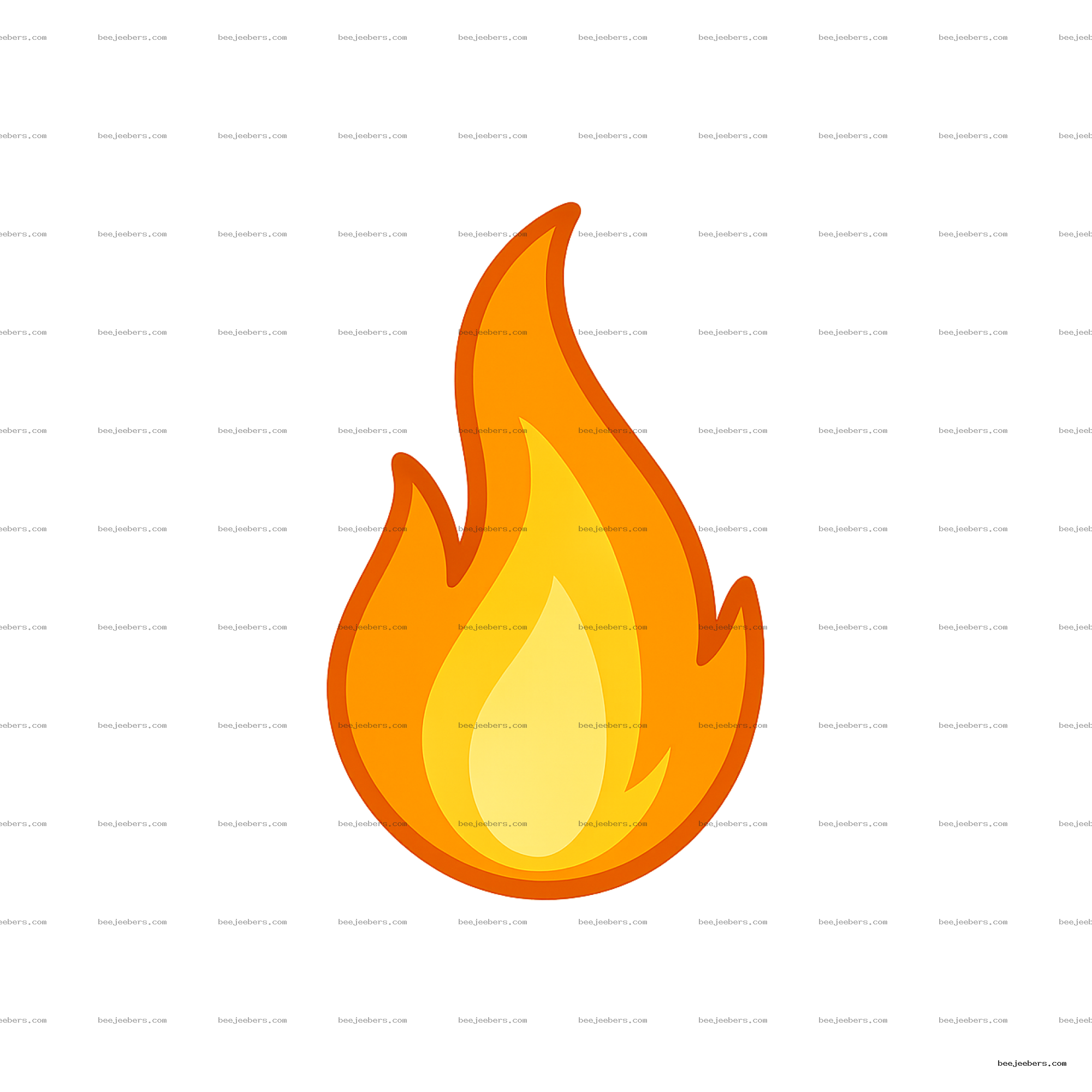 Stylized orange and yellow flame clipart with transparent background in vector style