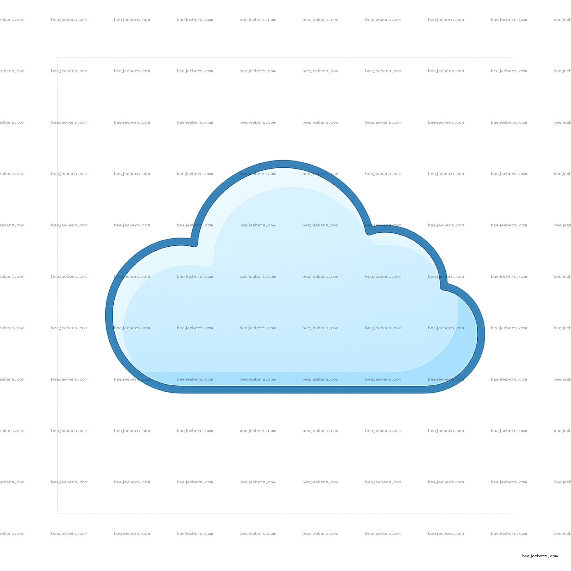 Clean blue cloud vector icon with transparent background for digital and craft projects