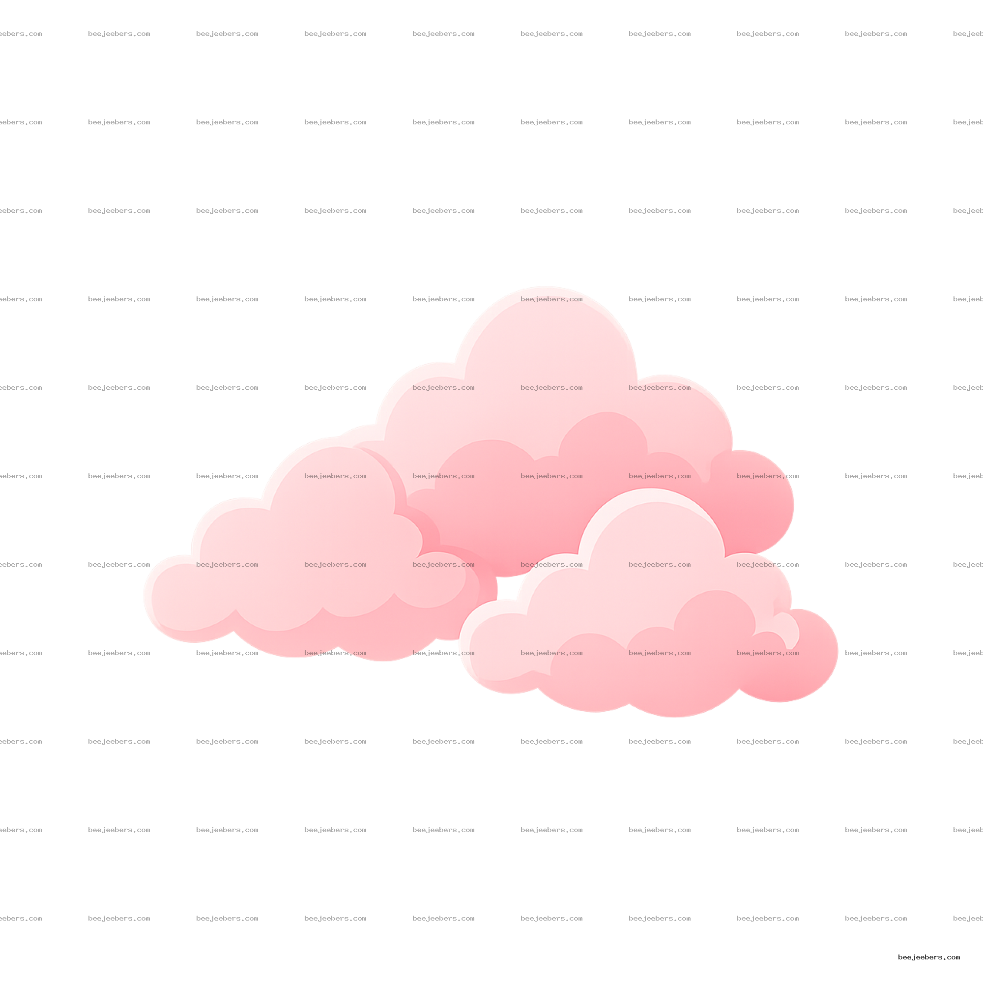 Vector illustration of layered soft pink clouds with transparent background
