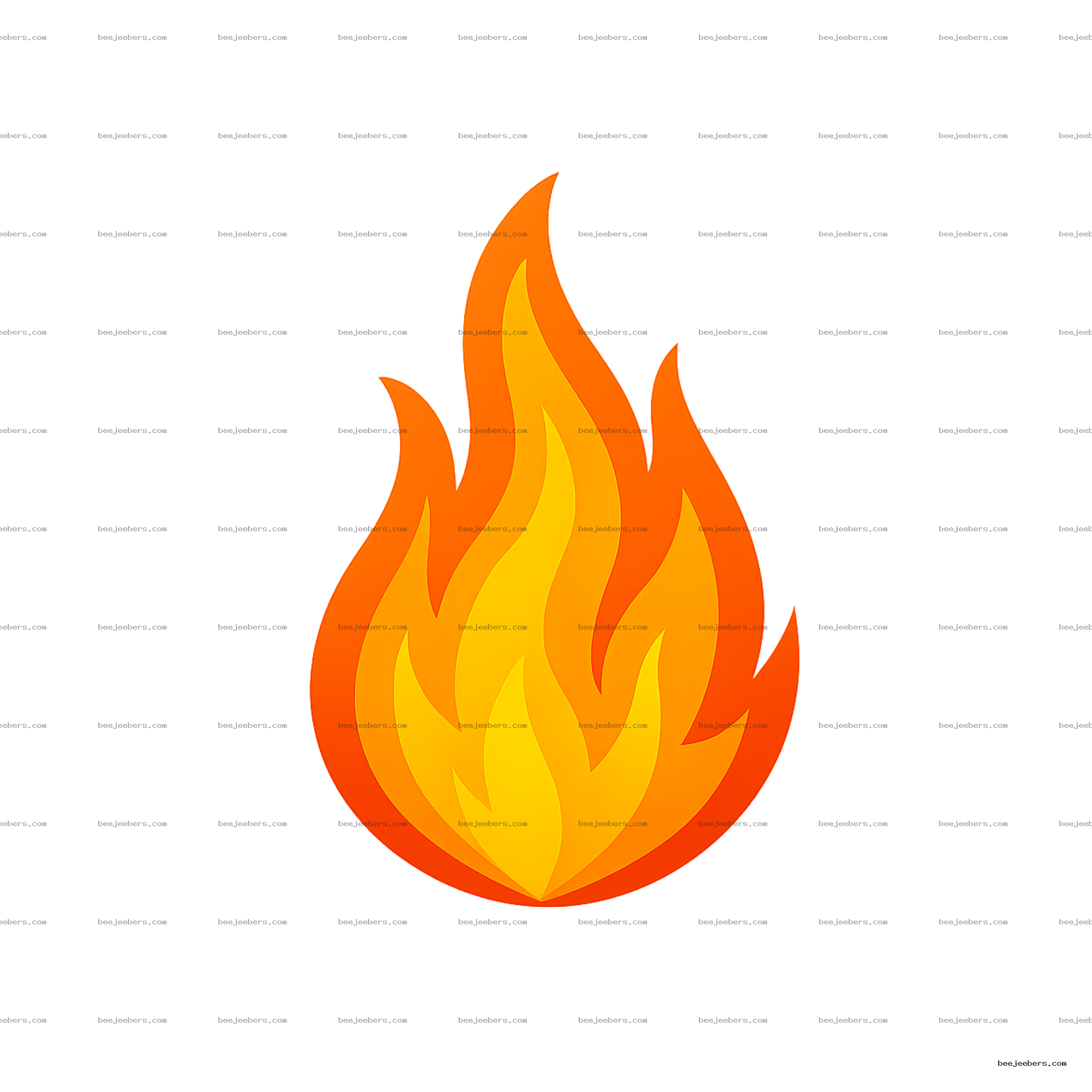 Clean vector illustration of an orange and yellow flame with transparent background