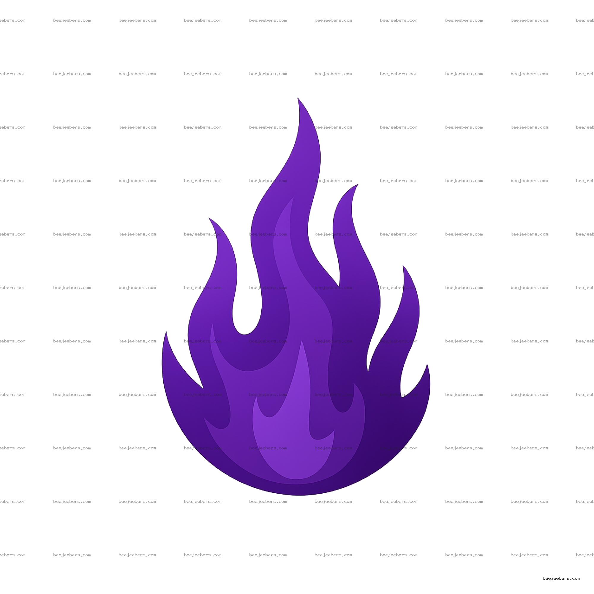 Stylized clean vector purple flames clipart with transparent background