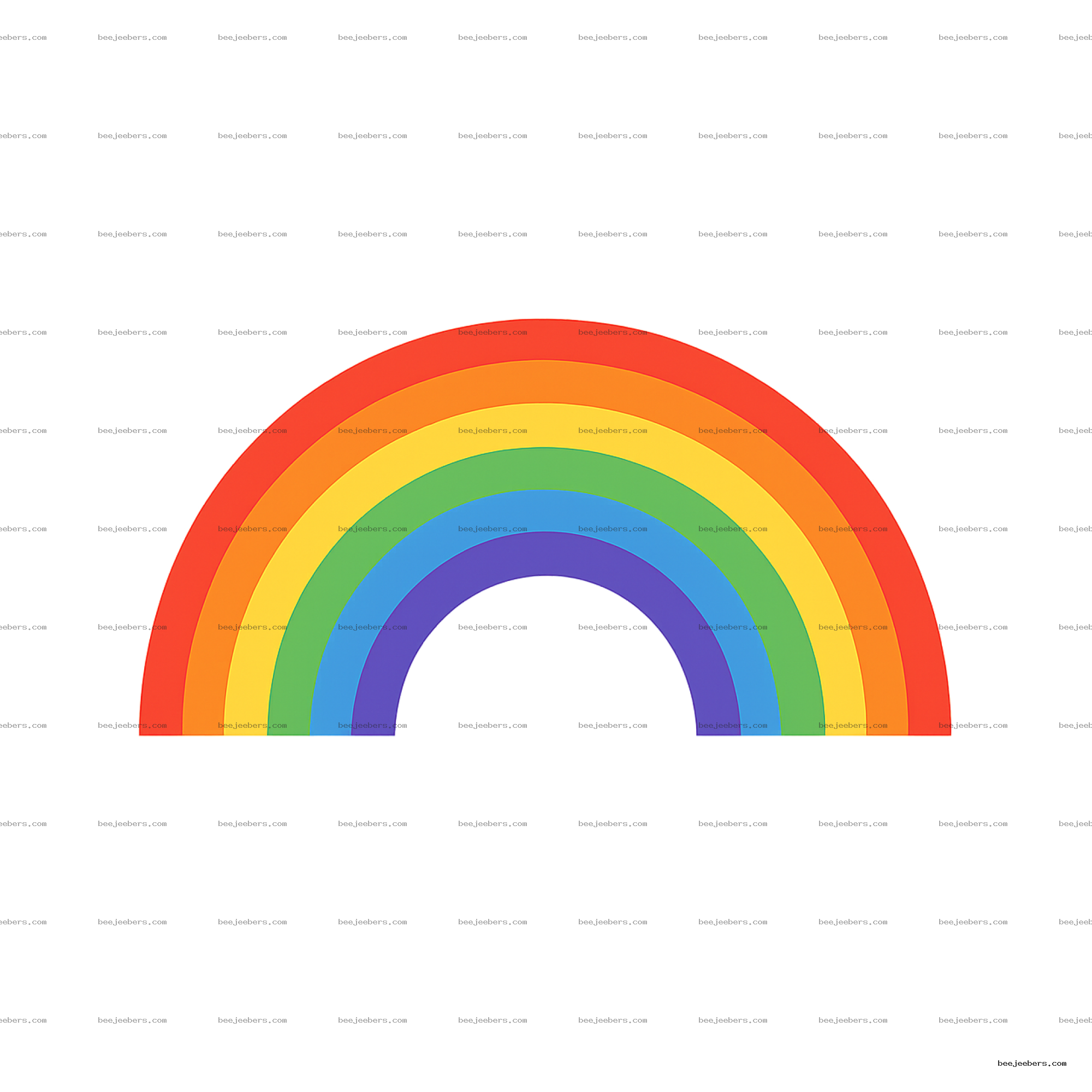 Vector rainbow arch with red to violet bands on transparent background