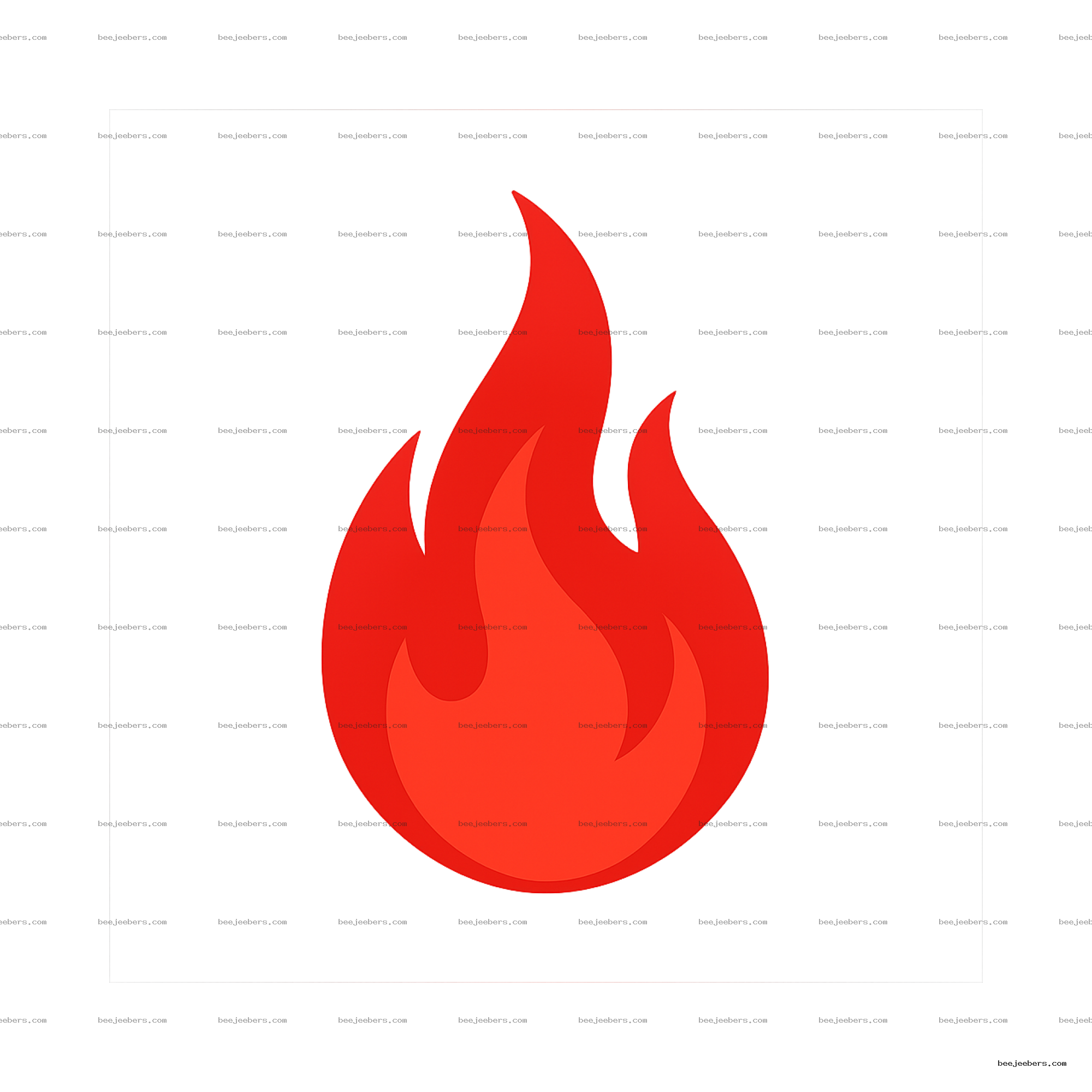 Clean vector red flame icon with transparent background for digital design and crafts