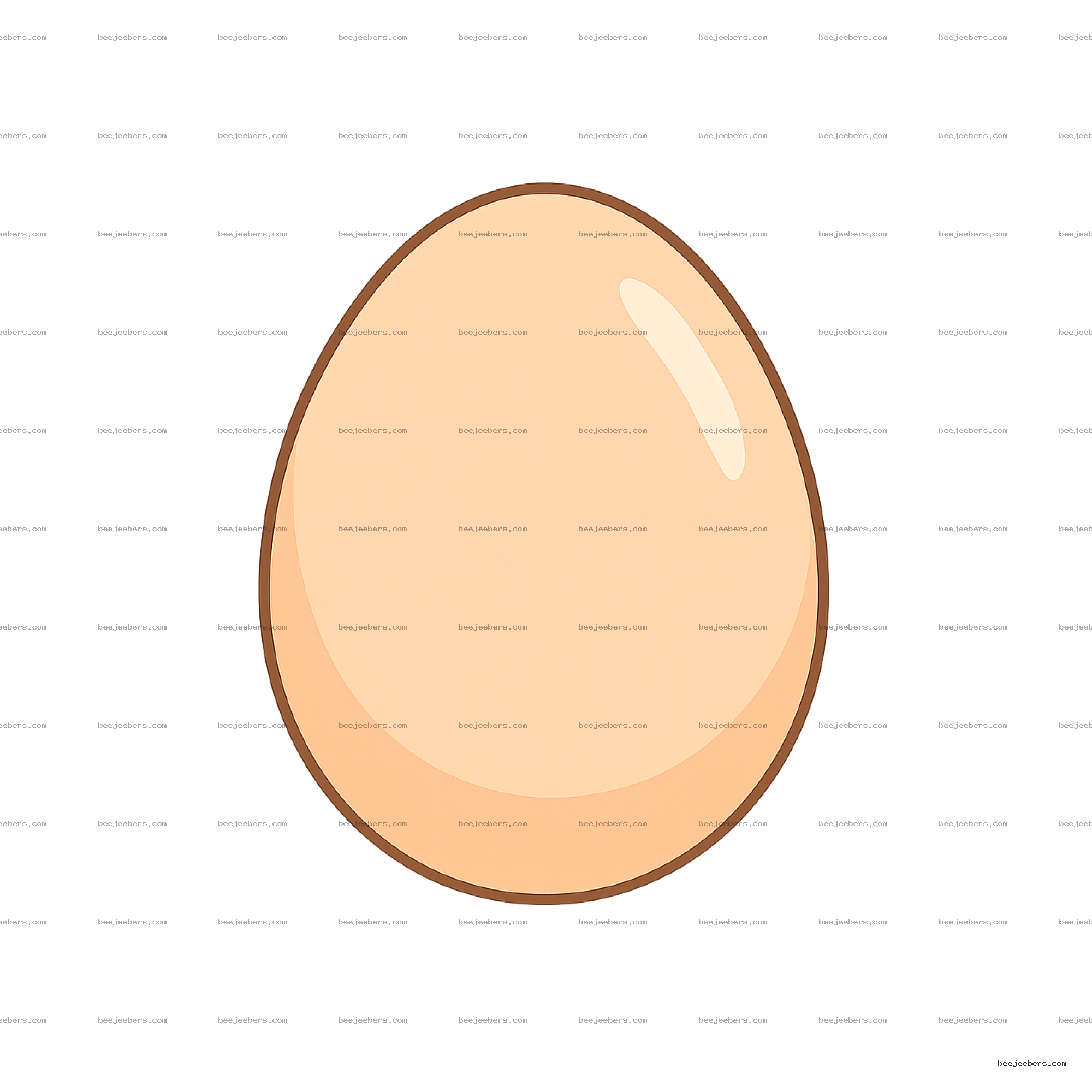 Clean vector illustration of a light brown egg with glossy highlight on a transparent background