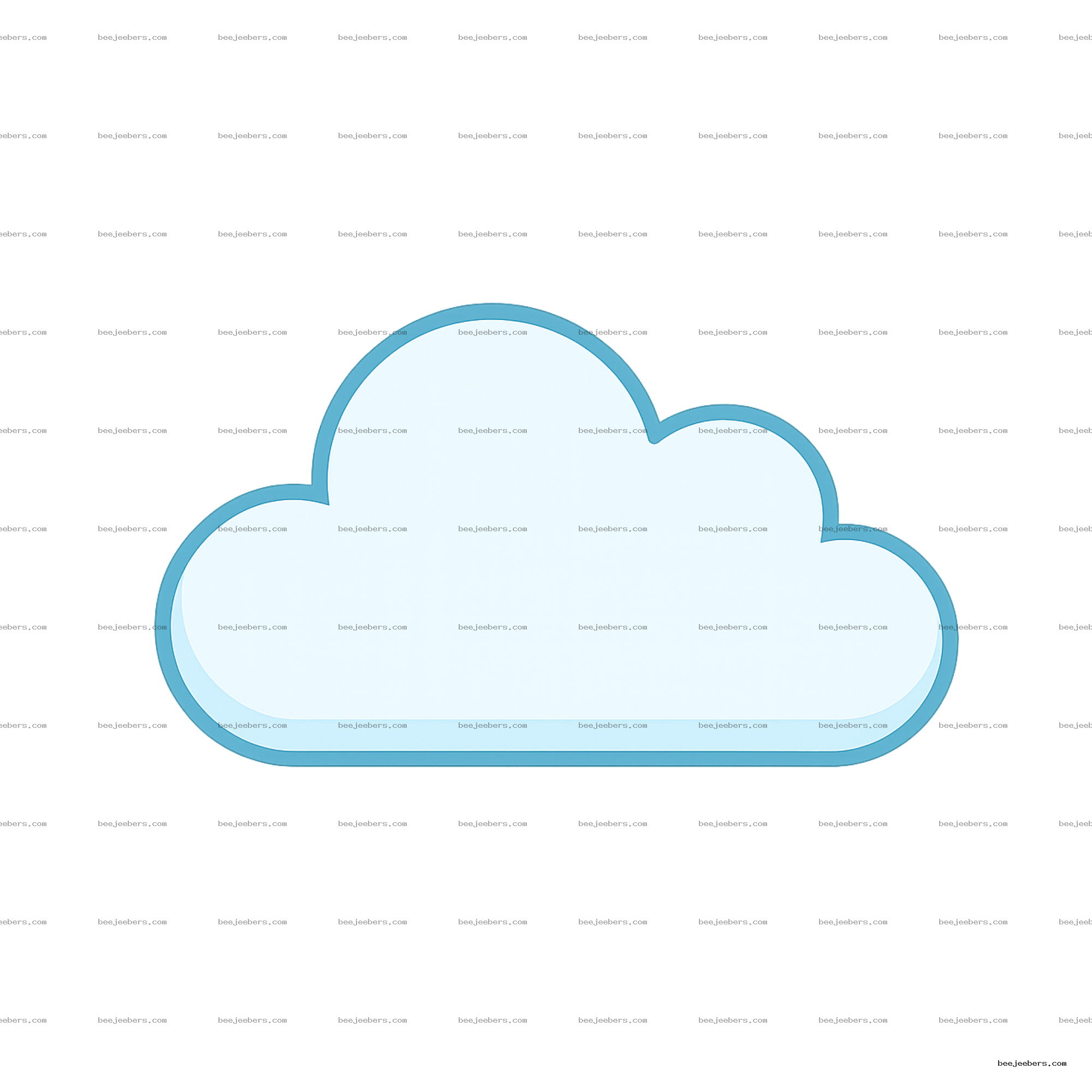 Blue outlined simple cloud clipart with transparent background
