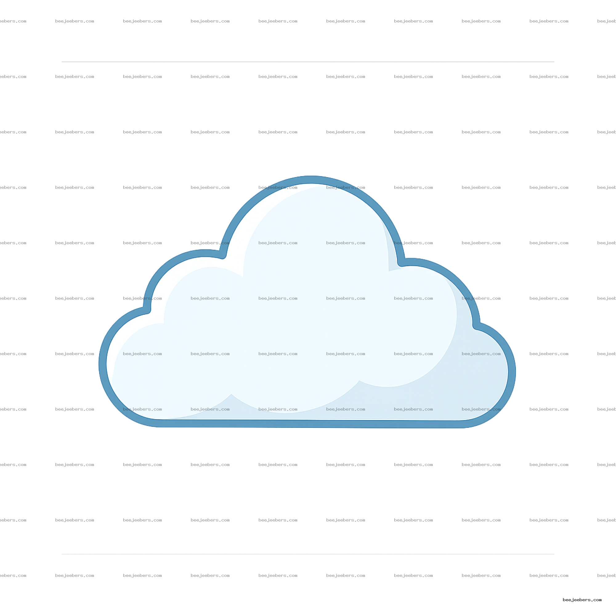 Clean blue vector cloud with transparent background for digital design