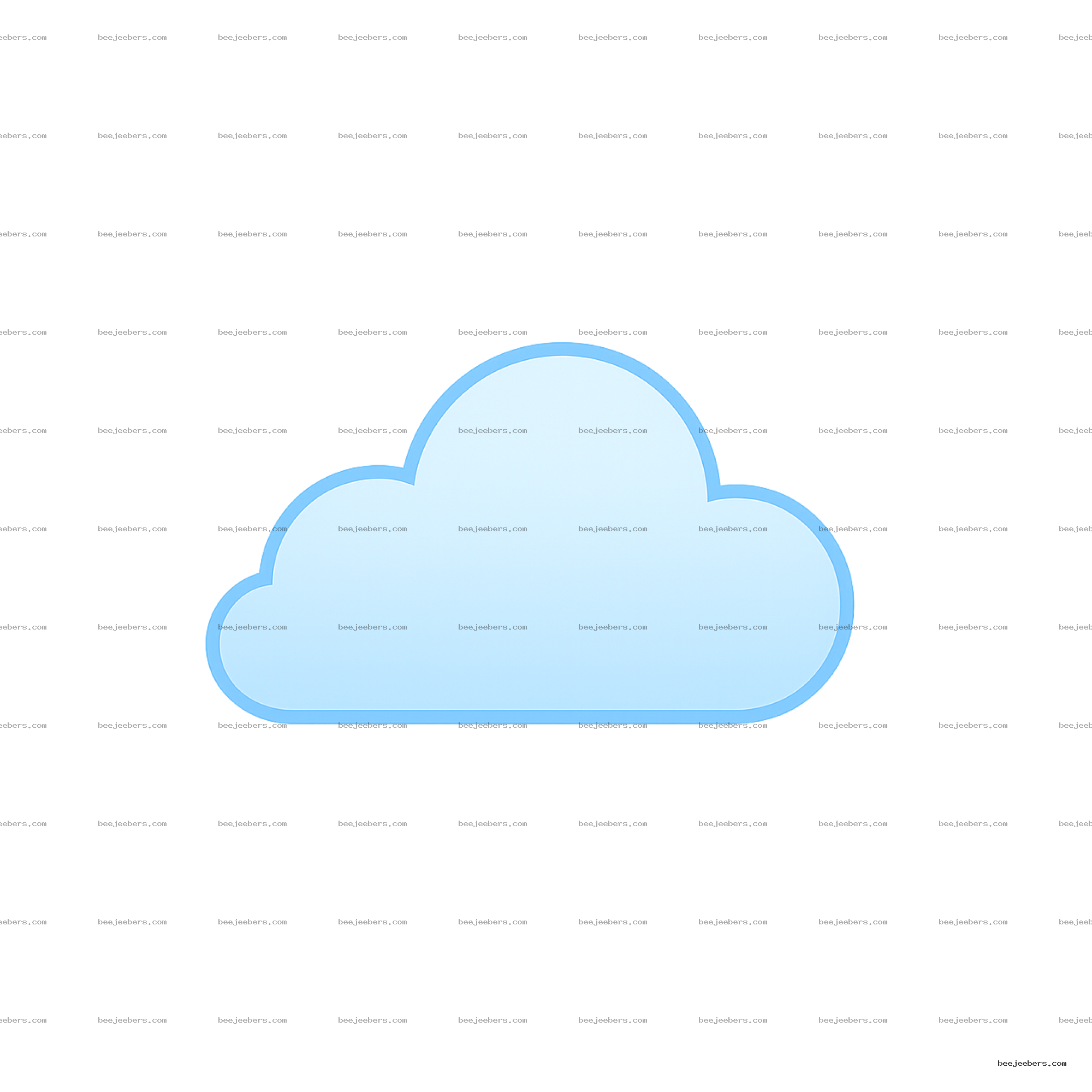 Light blue clean vector cloud icon with transparent background