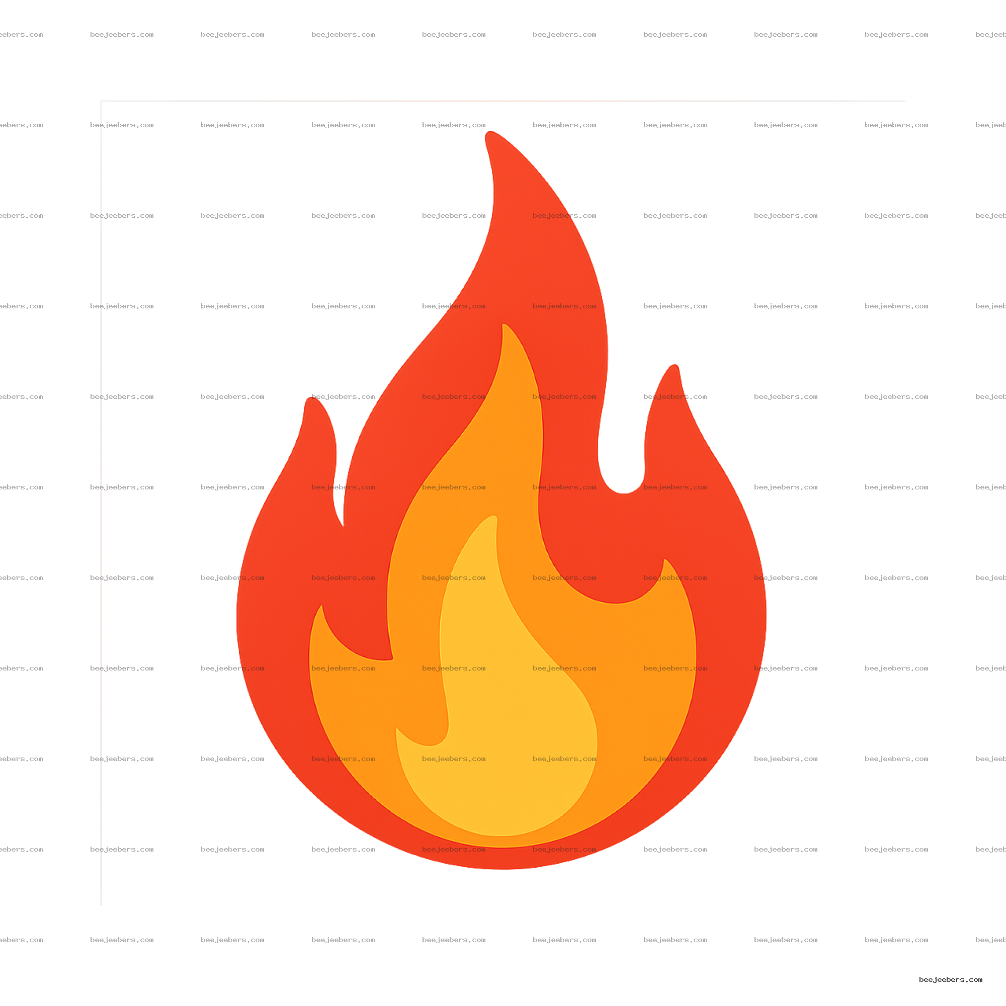 Vector flame icon with layered red, orange, and yellow colors on transparent background